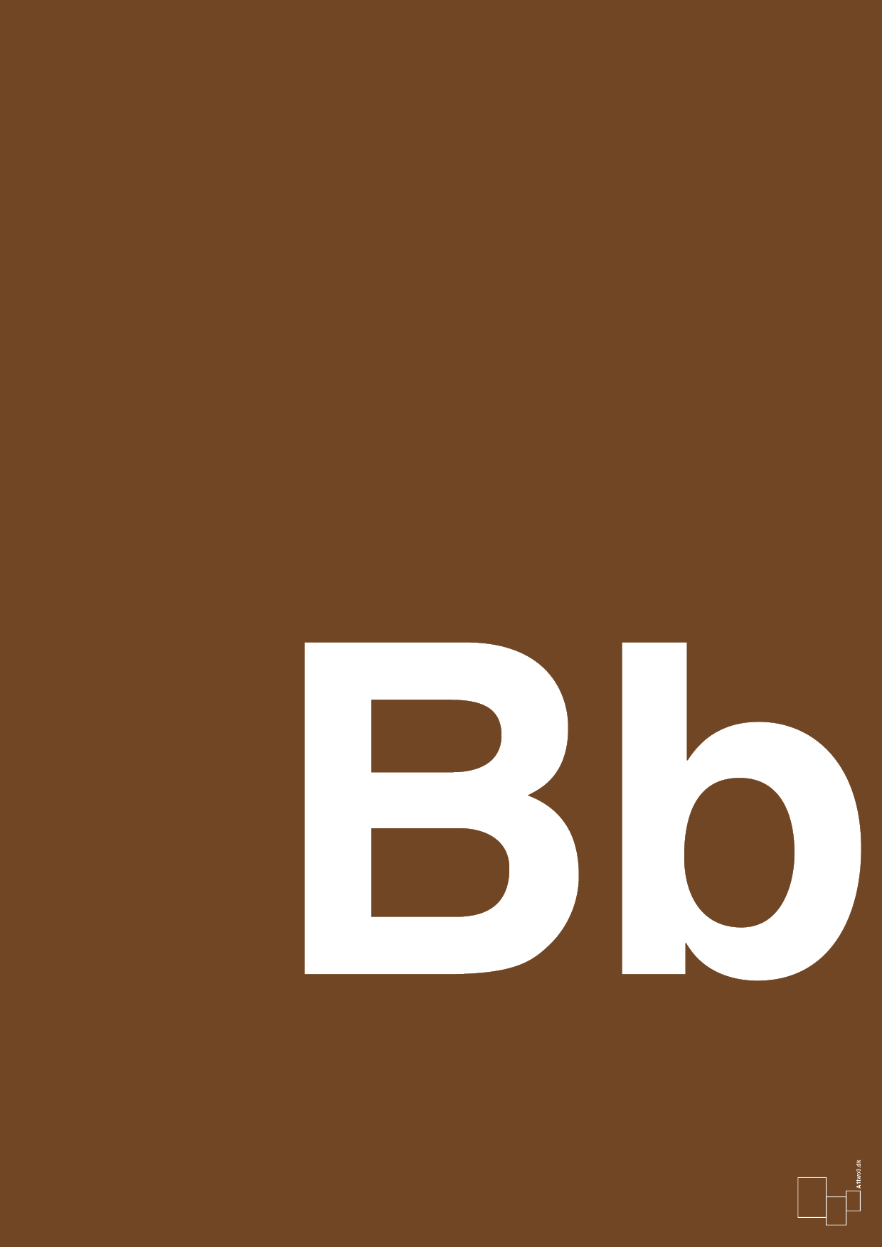 bogstav bb - Plakat med Bogstaver i Dark Brown