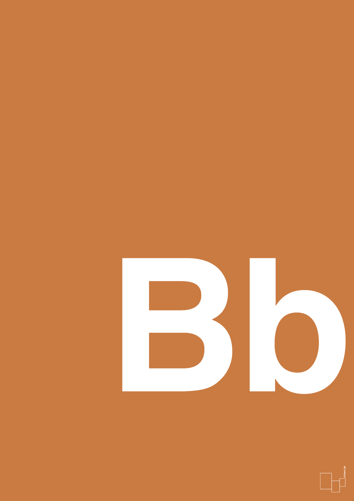 bogstav bb - Plakat med Bogstaver i Rumba Orange