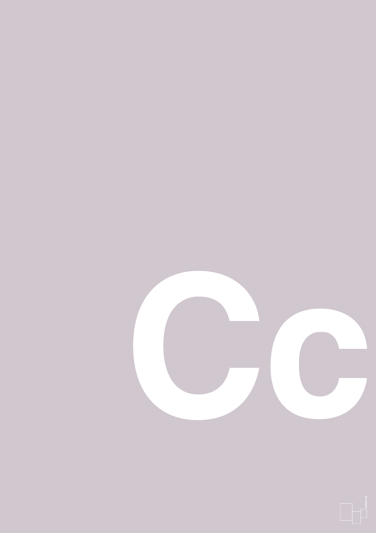 bogstav cc - Plakat med Bogstaver i Dusty Lilac