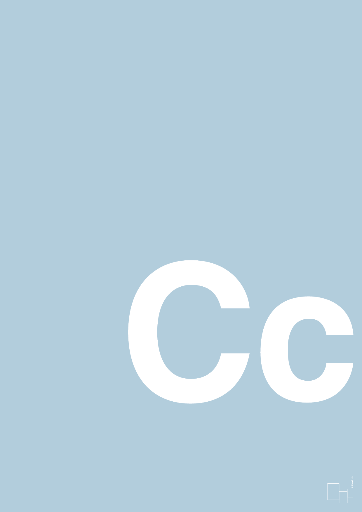 bogstav cc - Plakat med Bogstaver i Heavenly Blue