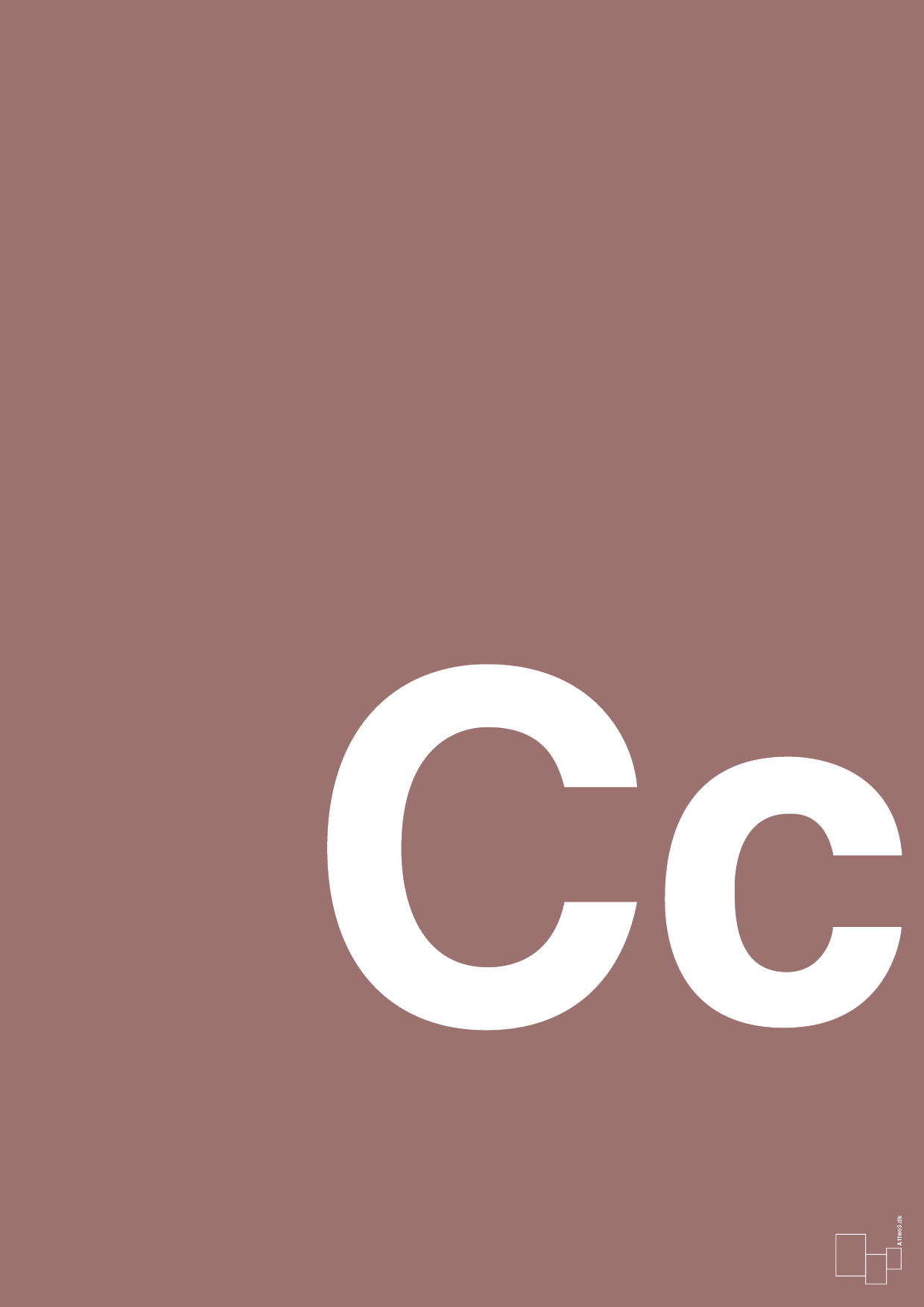 bogstav cc - Plakat med Bogstaver i Plum