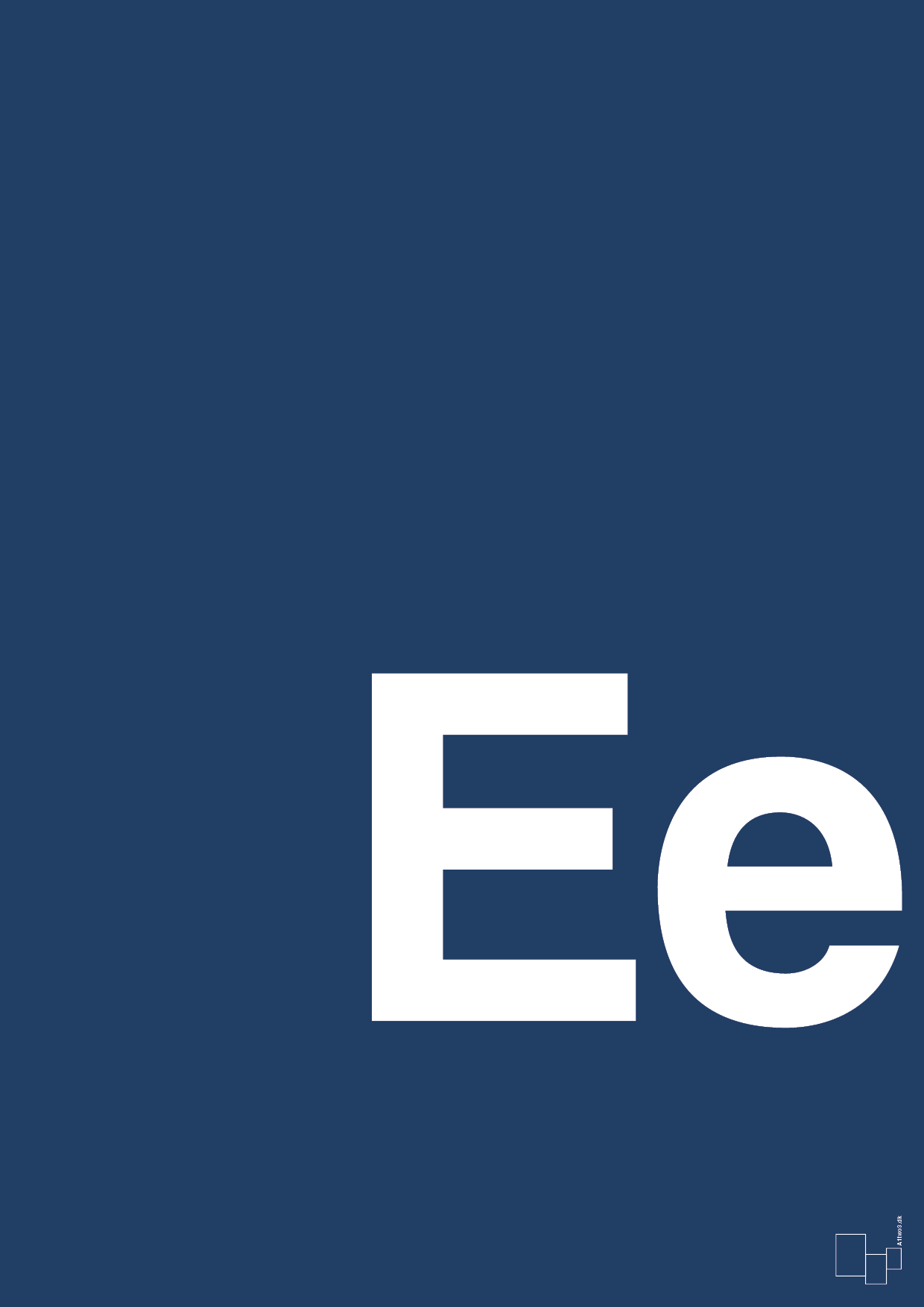 bogstav ee - Plakat med Bogstaver i Lapis Blue