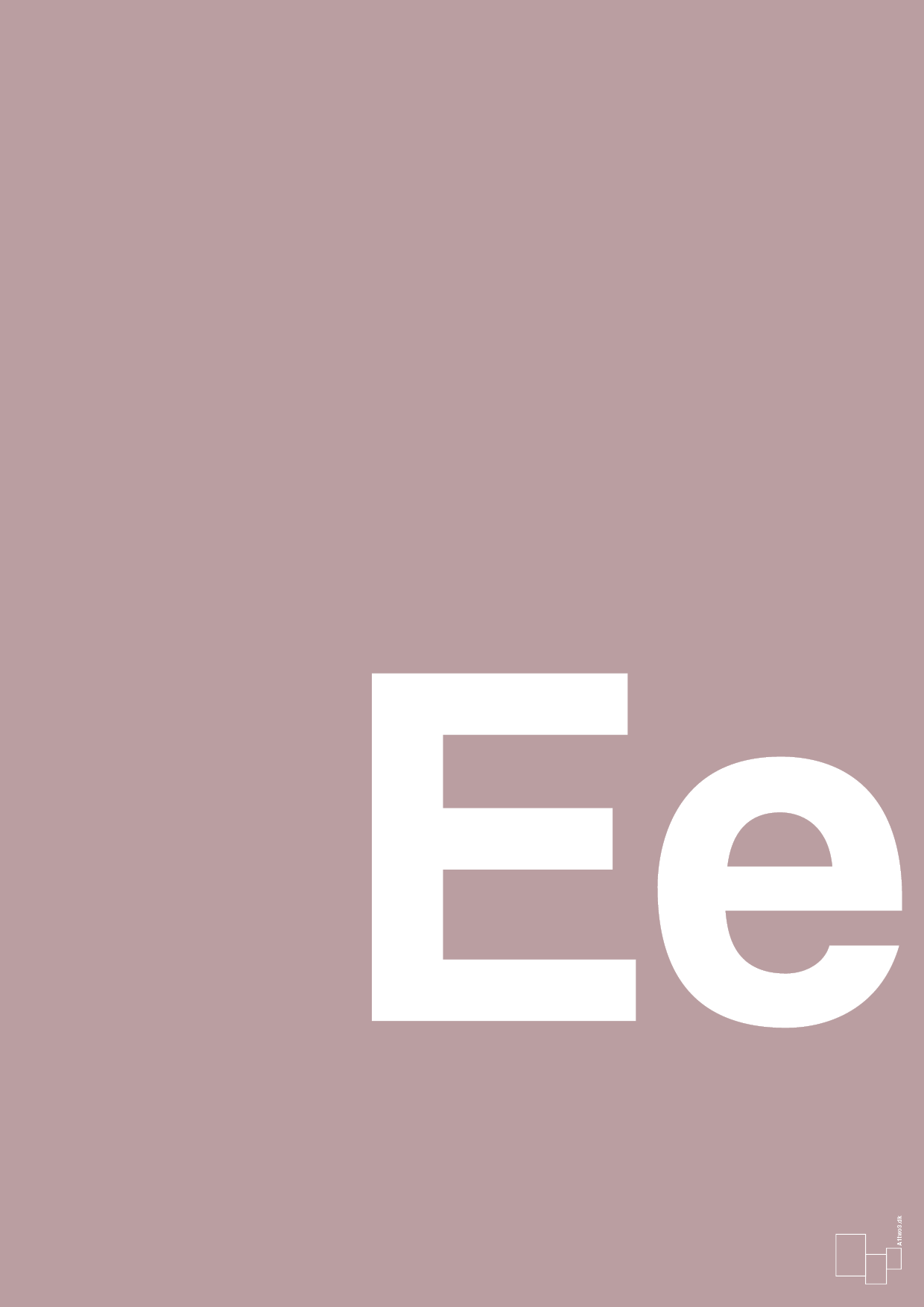 bogstav ee - Plakat med Bogstaver i Light Rose
