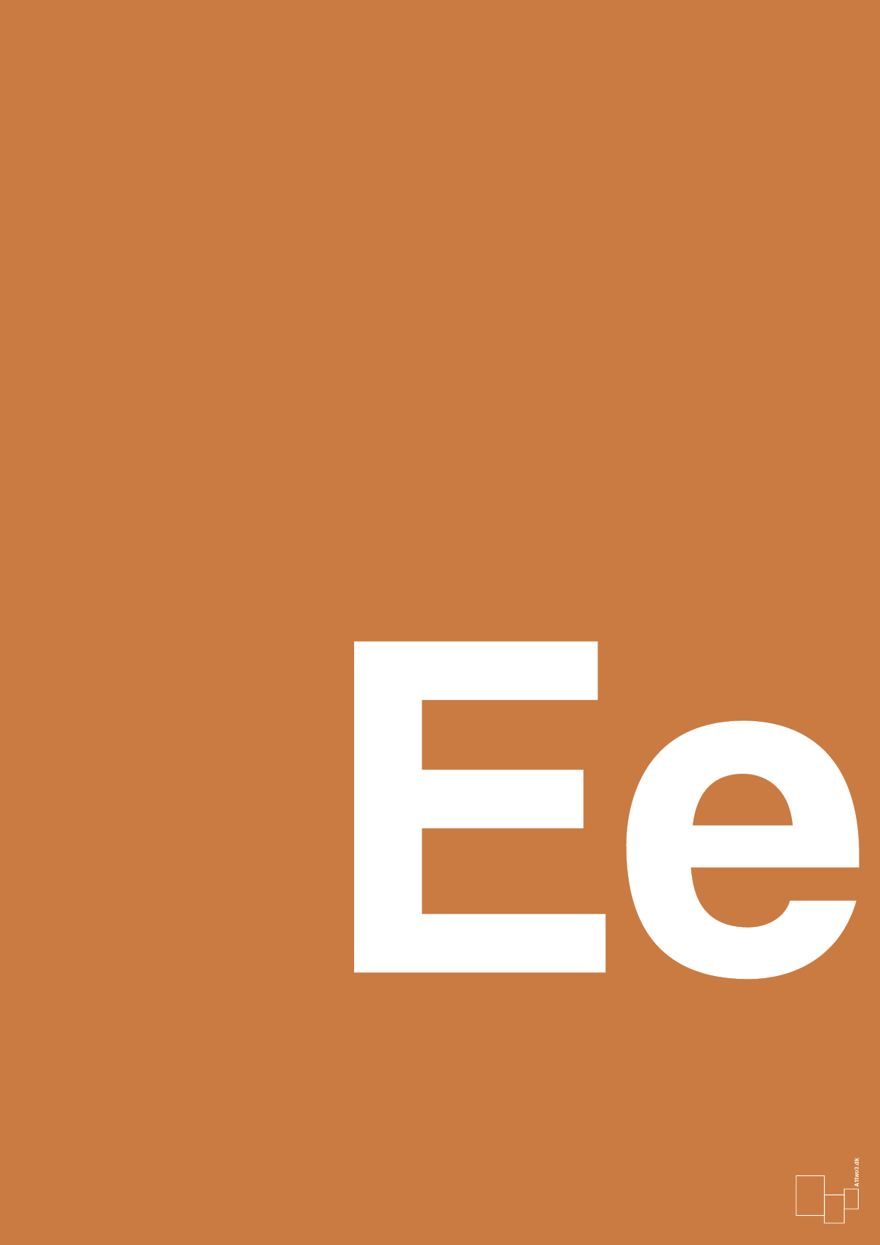 bogstav ee - Plakat med Bogstaver i Rumba Orange