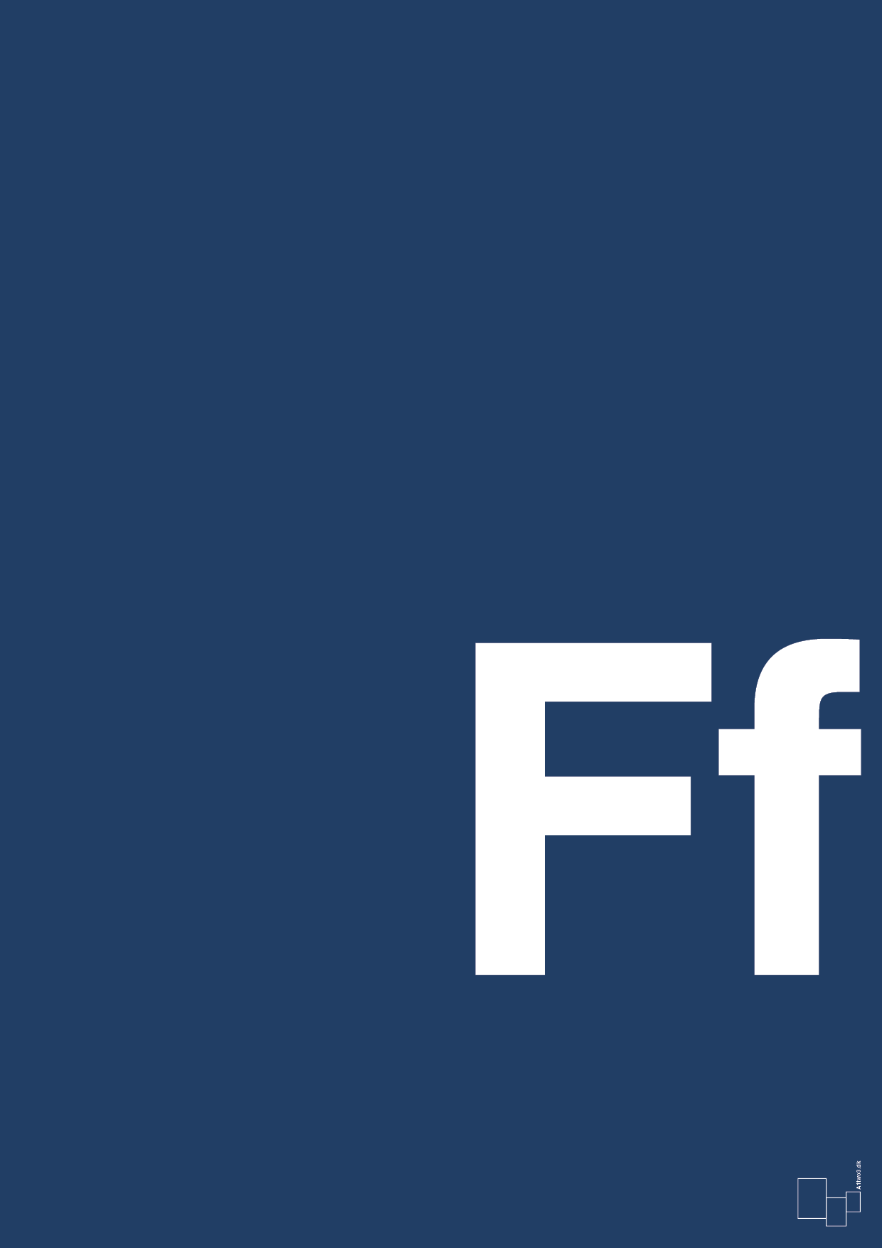bogstav ff - Plakat med Bogstaver i Lapis Blue