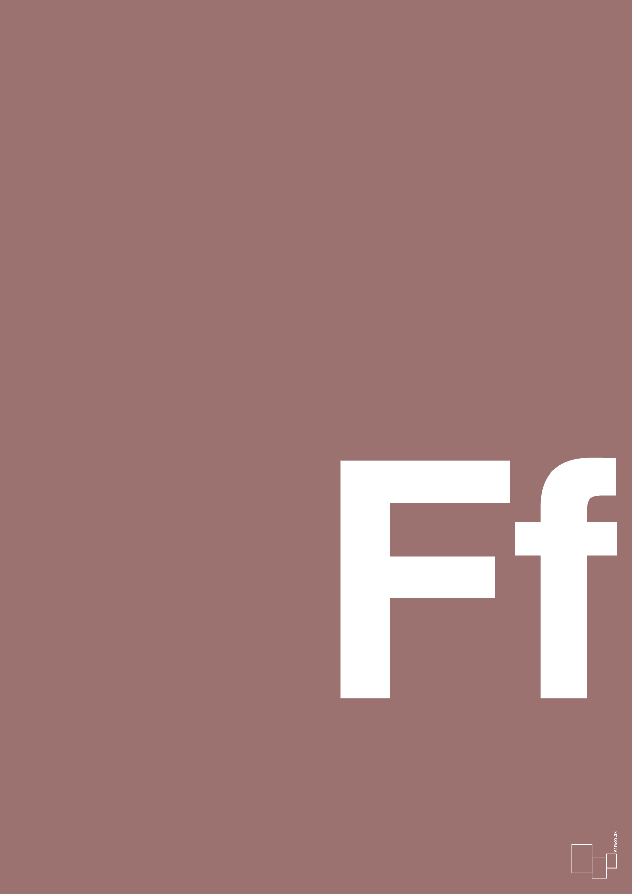 bogstav ff - Plakat med Bogstaver i Plum