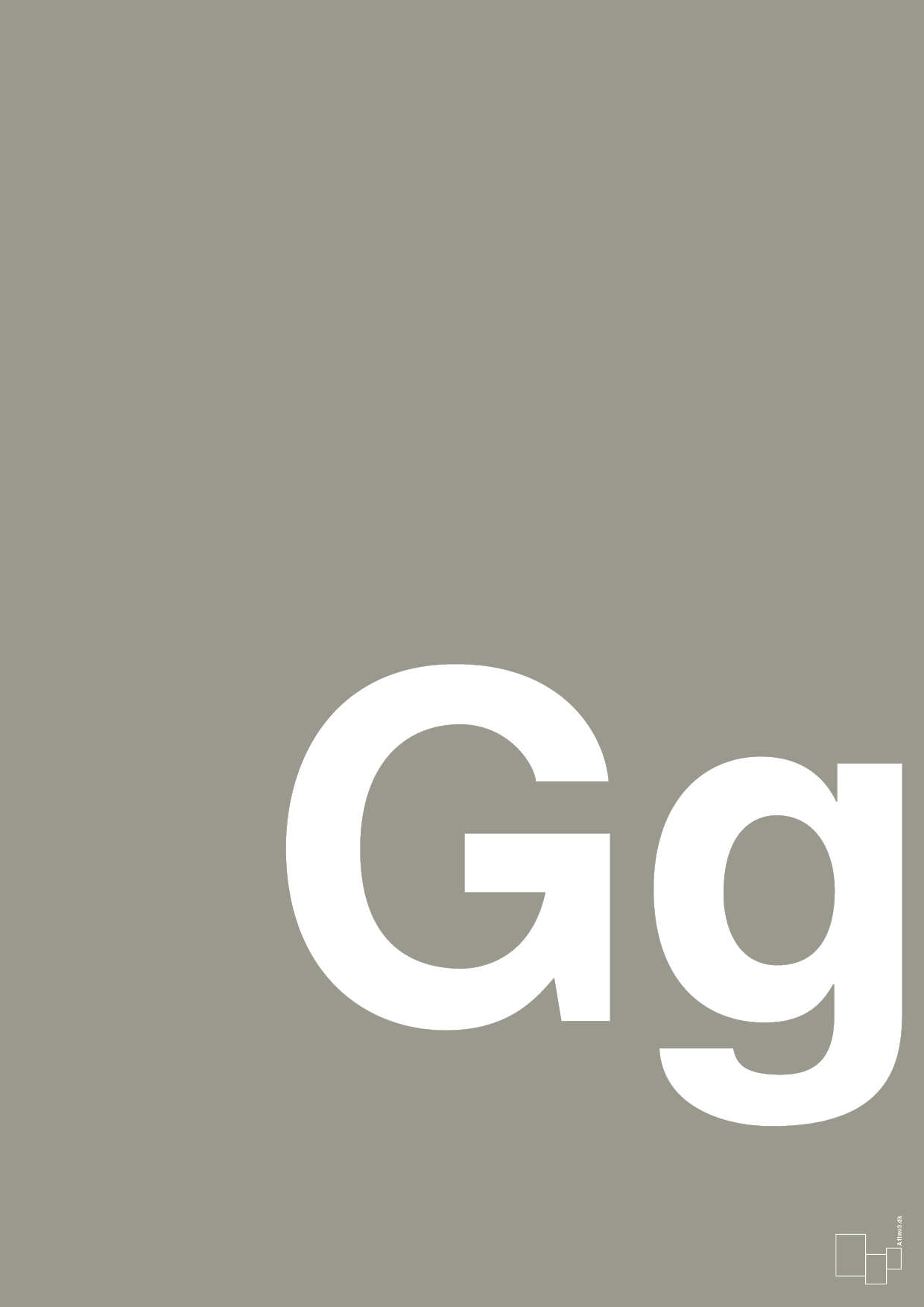 bogstav gg - Plakat med Bogstaver i Battleship Gray