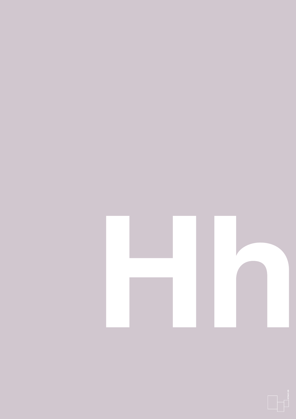 bogstav hh - Plakat med Bogstaver i Dusty Lilac