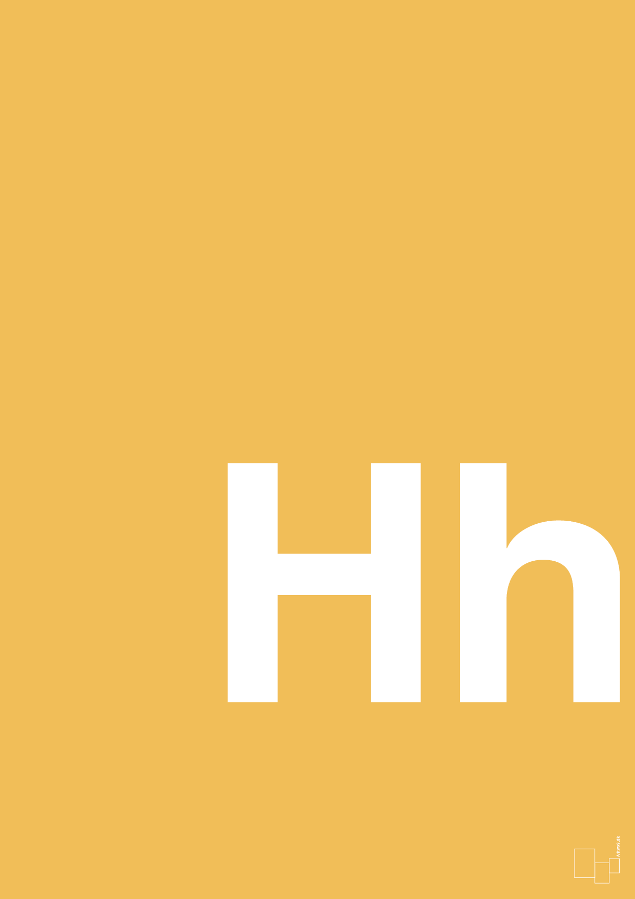 bogstav hh - Plakat med Bogstaver i Honeycomb