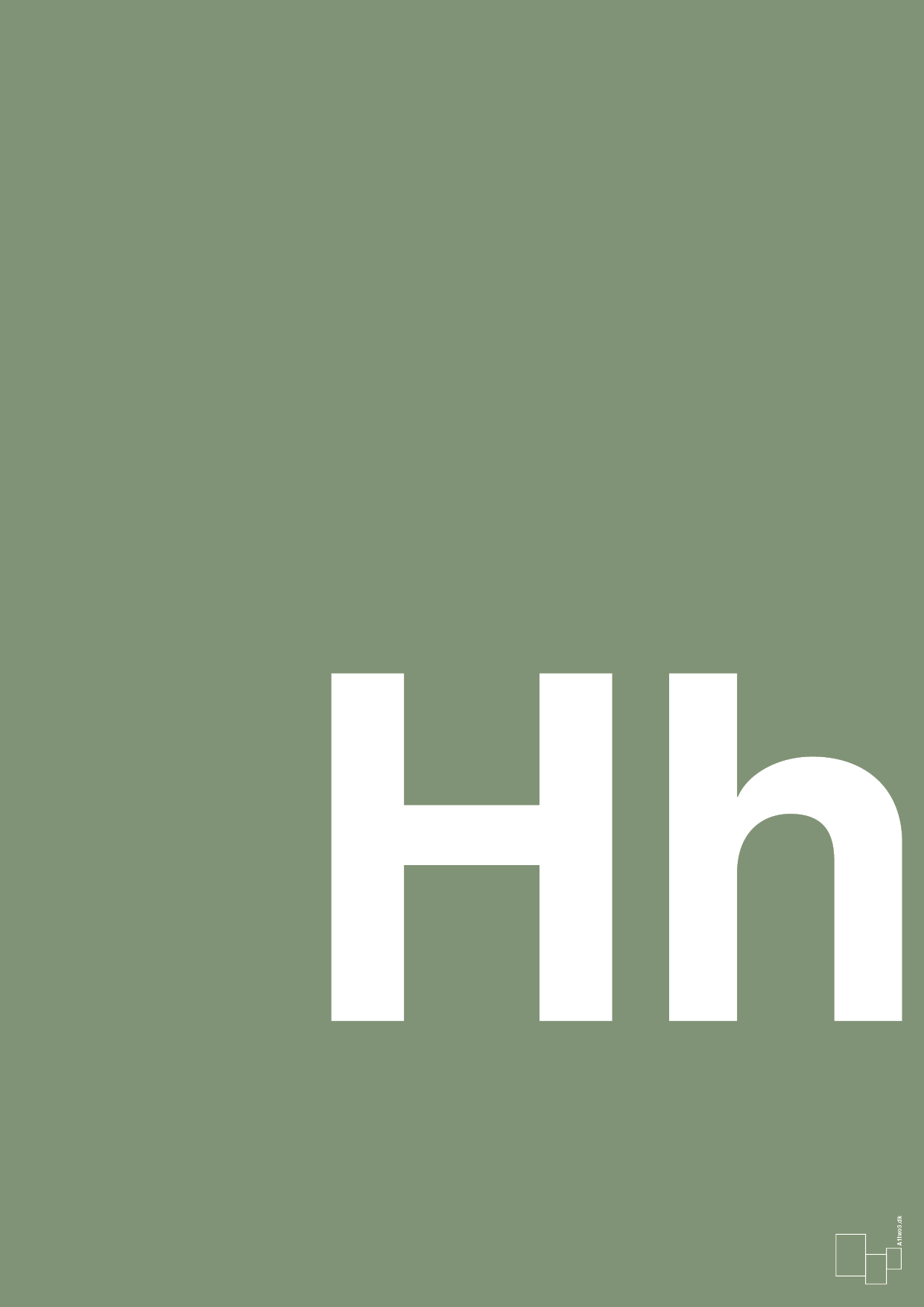 bogstav hh - Plakat med Bogstaver i Jade