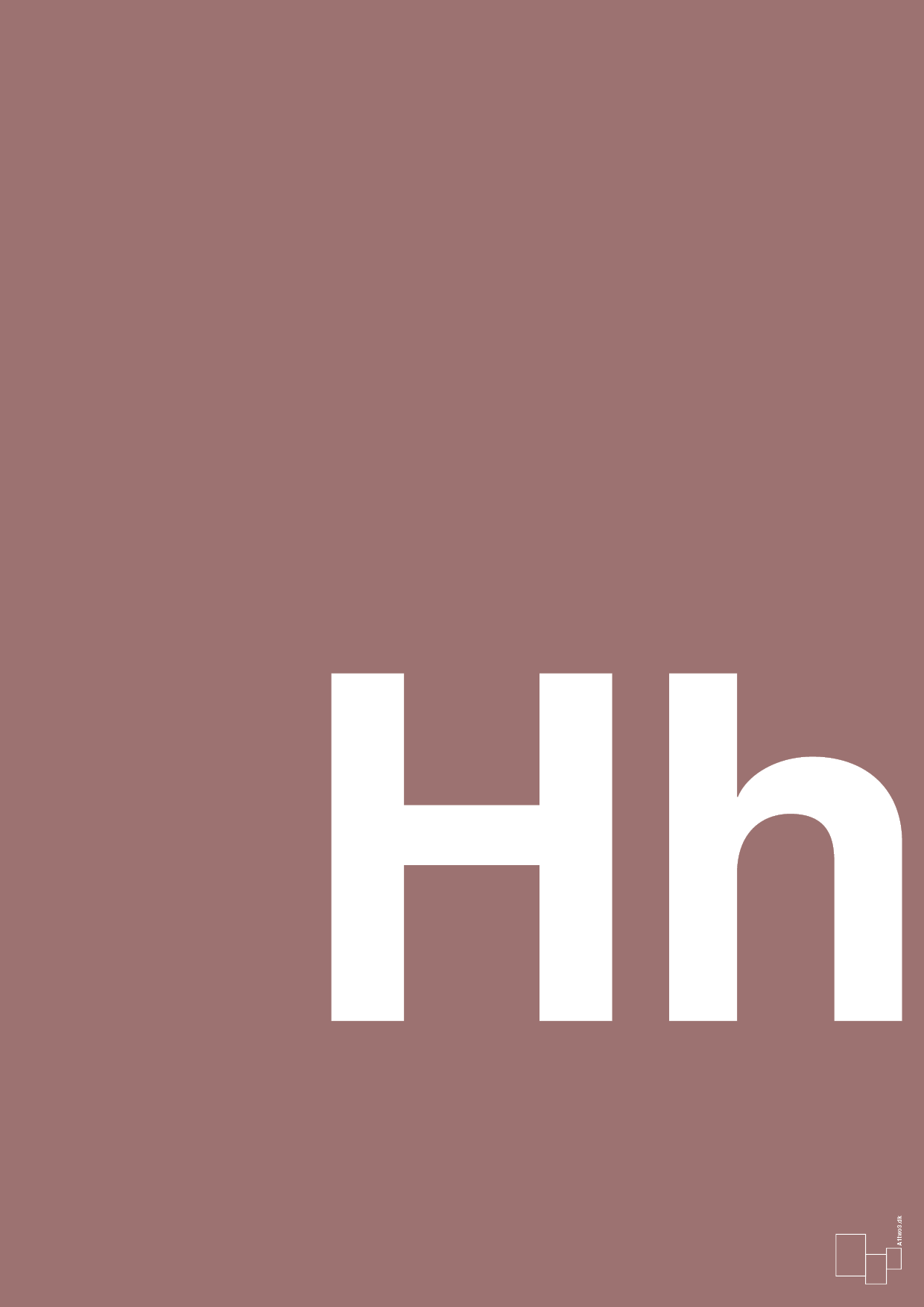 bogstav hh - Plakat med Bogstaver i Plum
