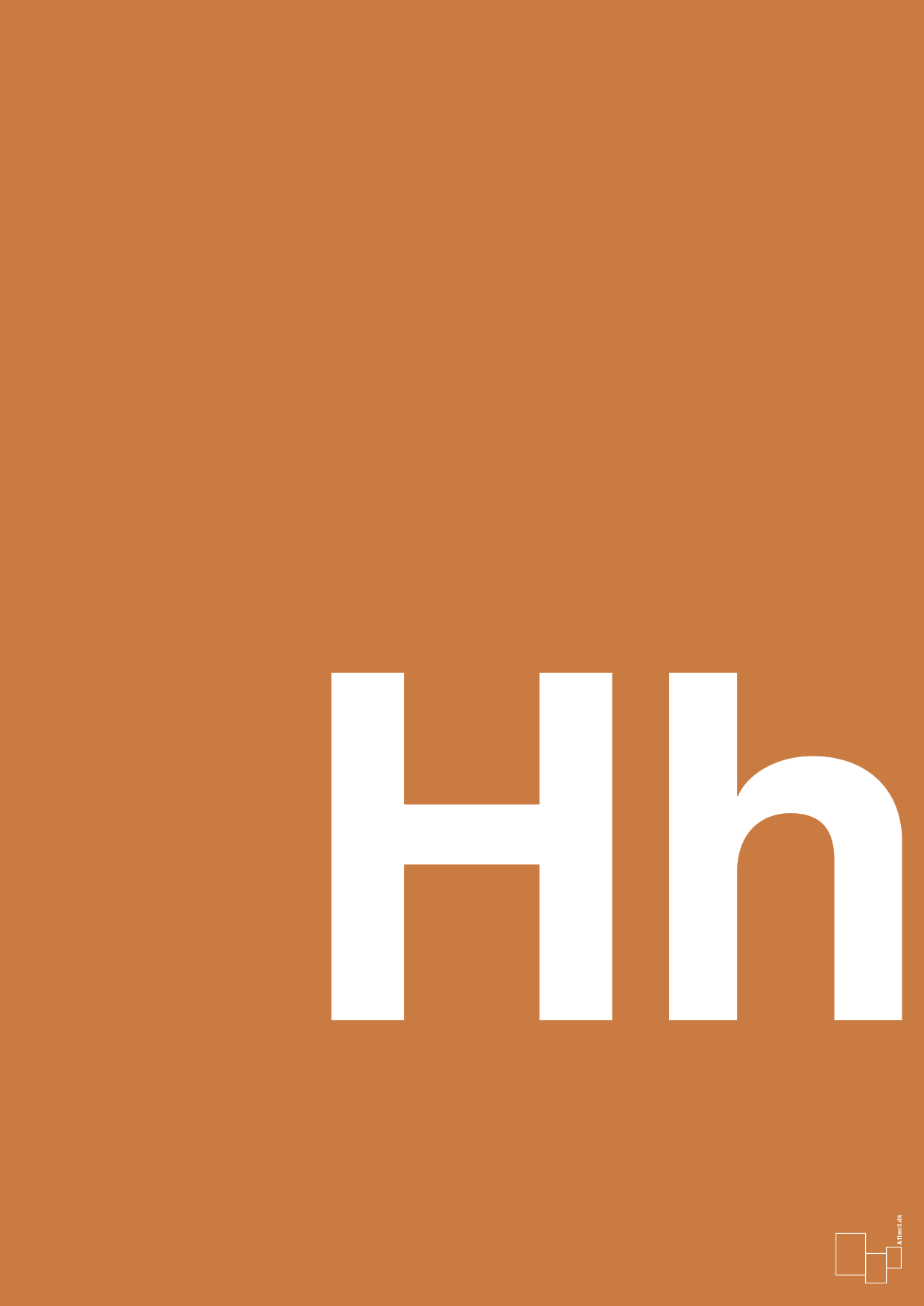 bogstav hh - Plakat med Bogstaver i Rumba Orange