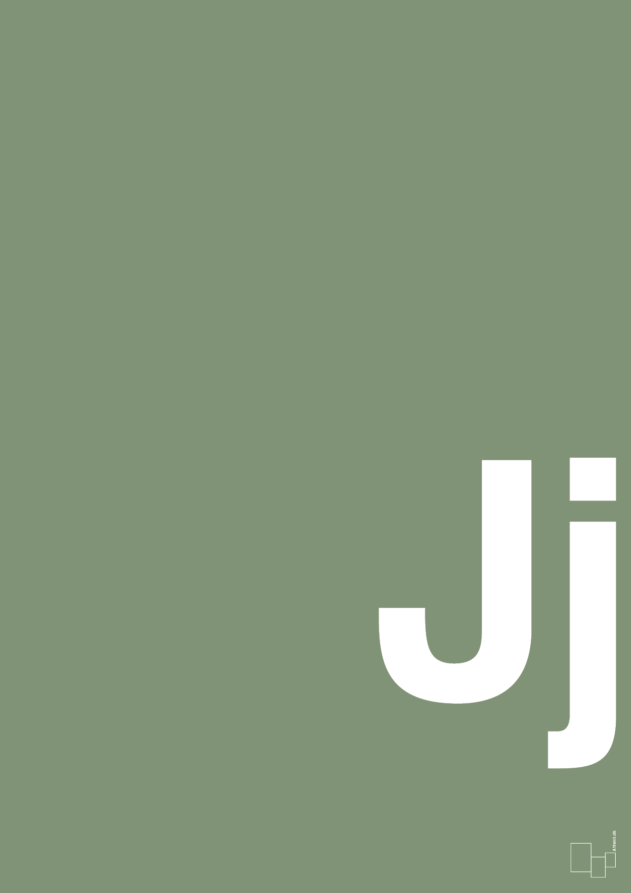 bogstav jj - Plakat med Bogstaver i Jade