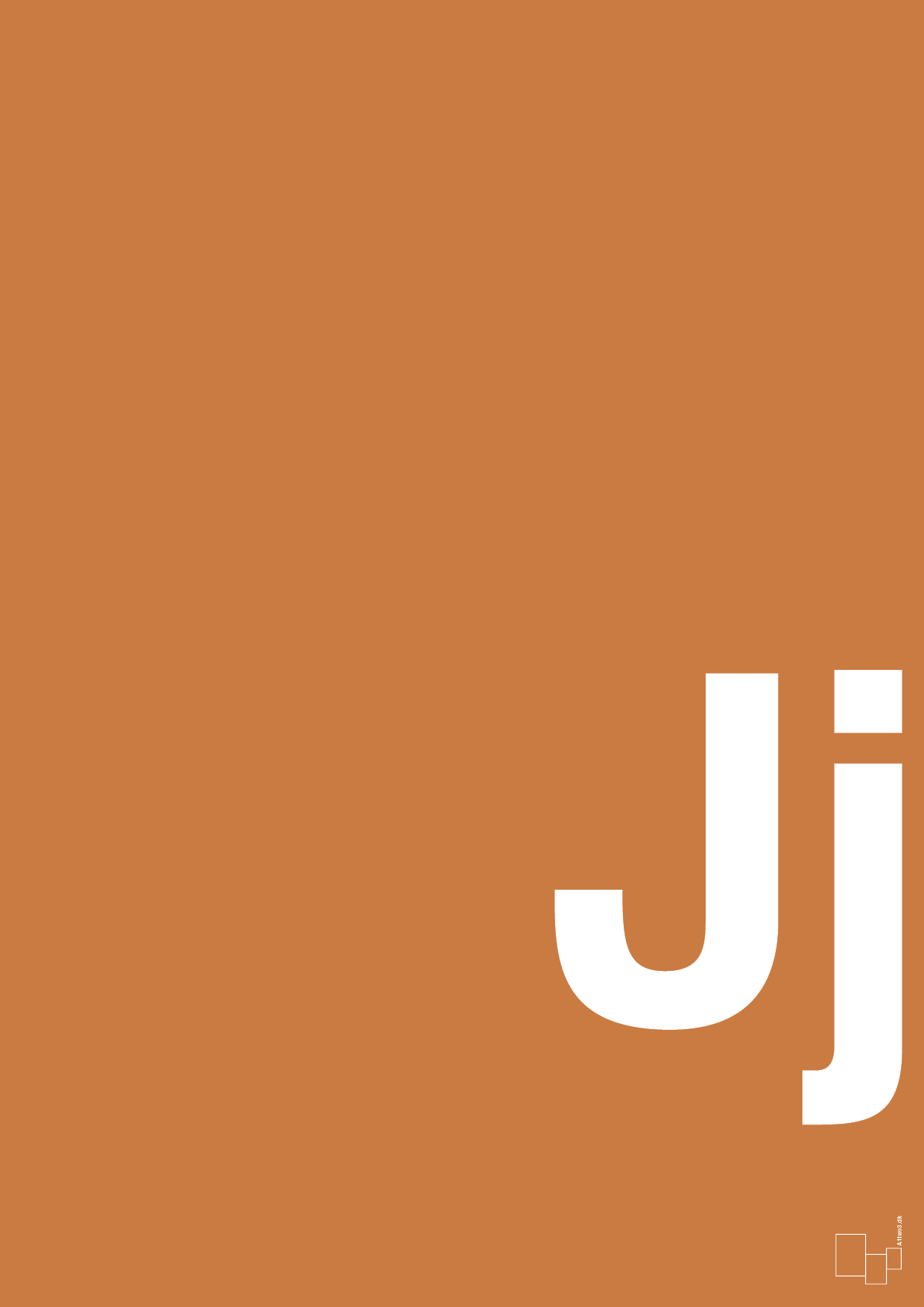 bogstav jj - Plakat med Bogstaver i Rumba Orange