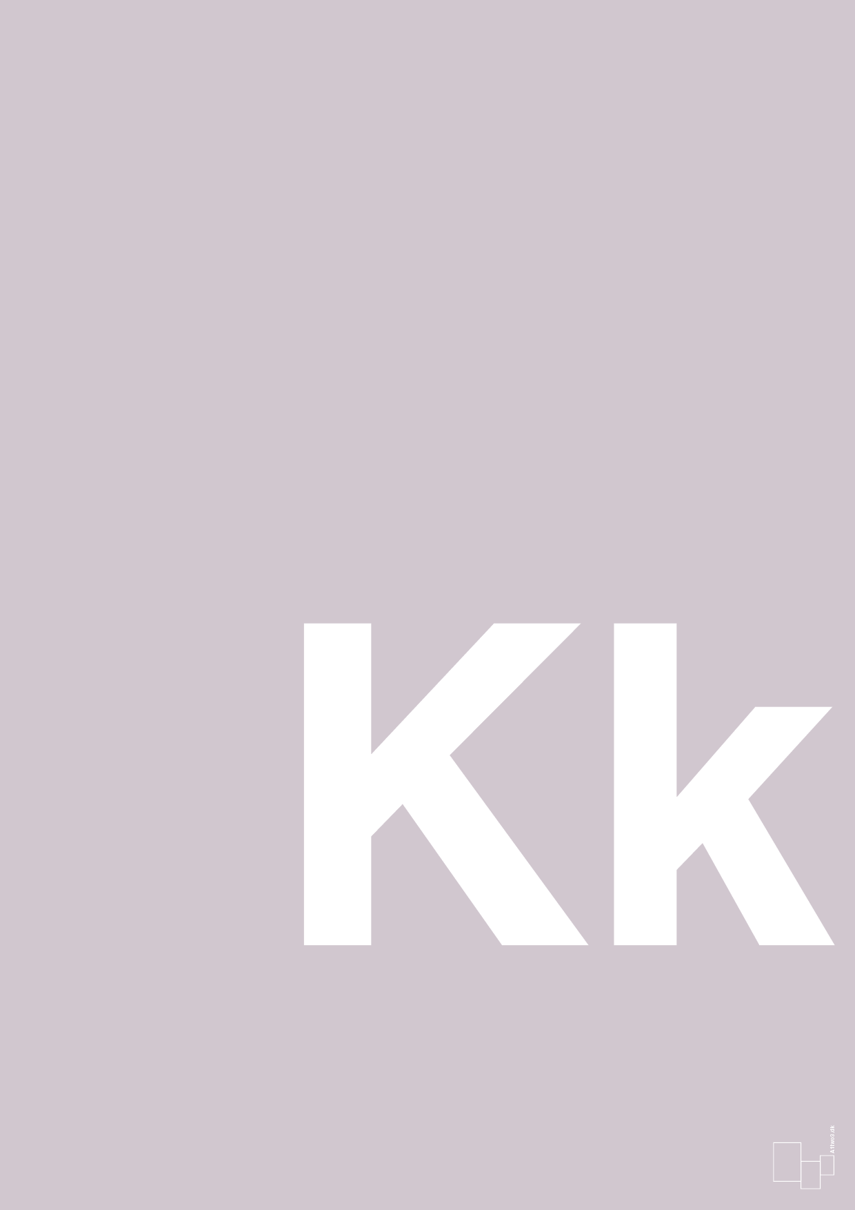 bogstav kk - Plakat med Bogstaver i Dusty Lilac
