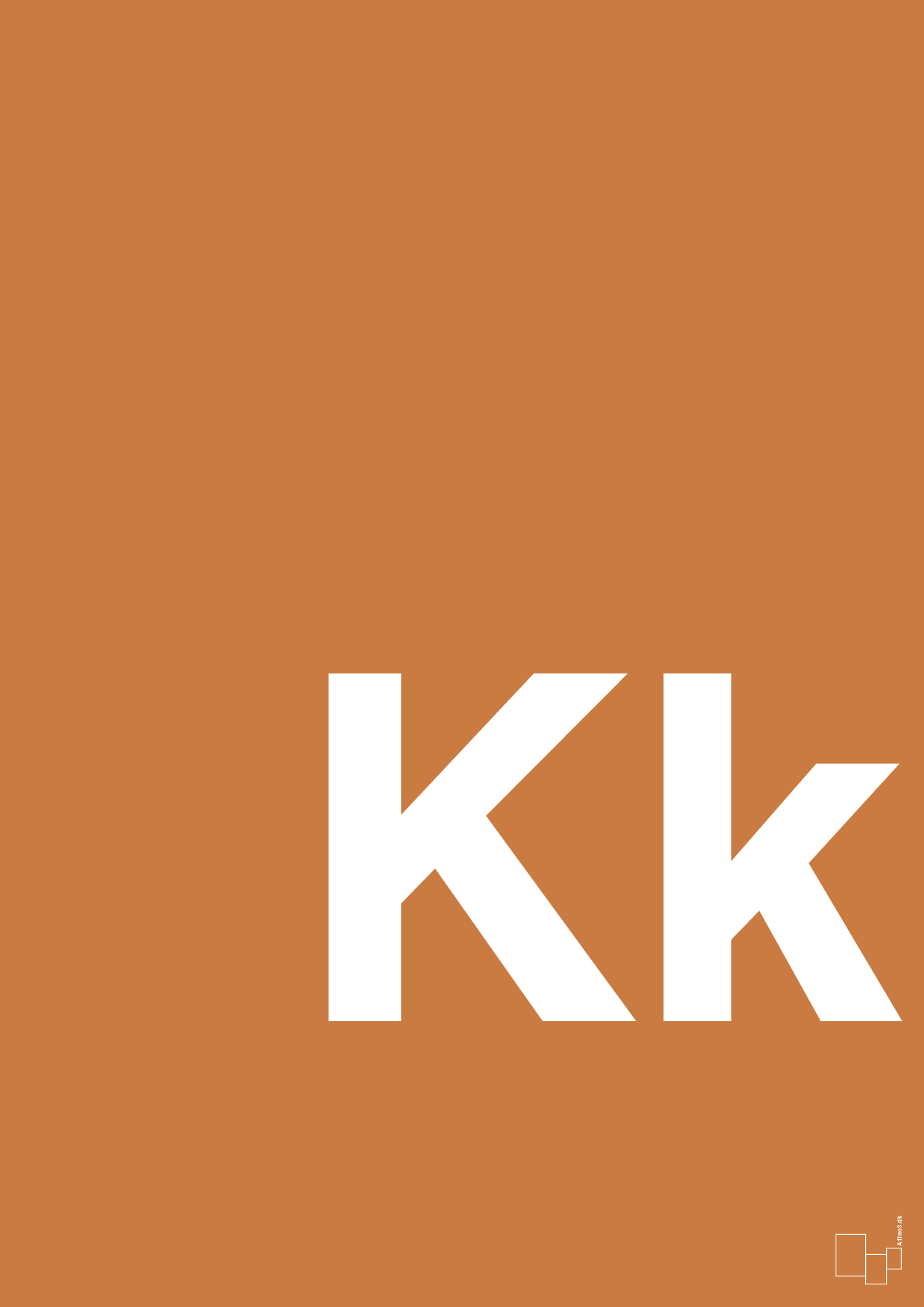 bogstav kk - Plakat med Bogstaver i Rumba Orange