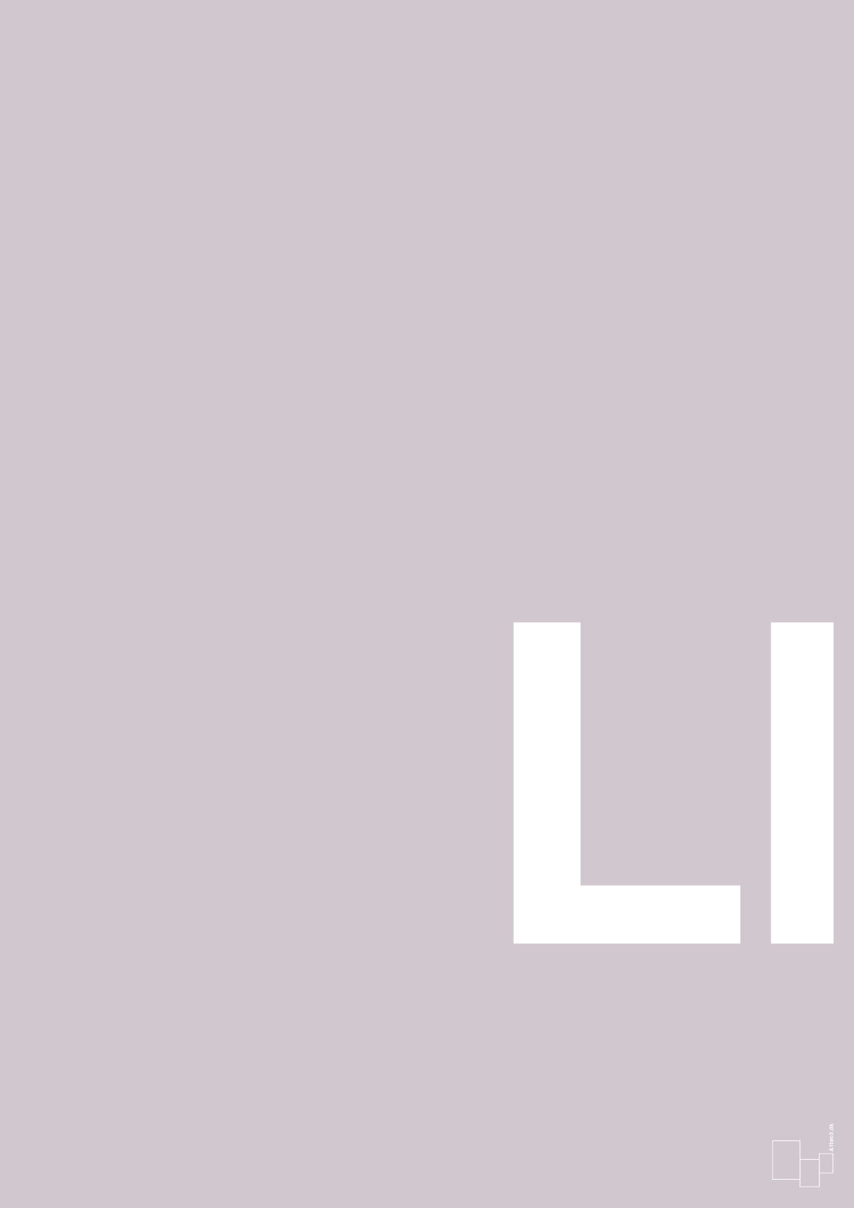 bogstav ll - Plakat med Bogstaver i Dusty Lilac