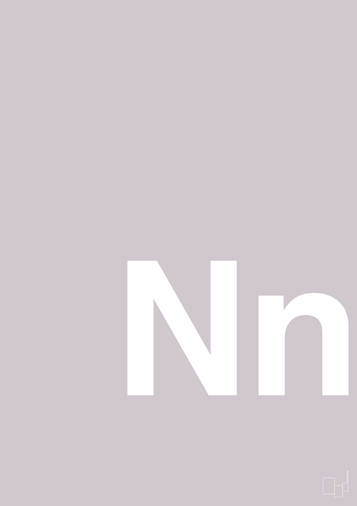 bogstav nn - Plakat med Bogstaver i Dusty Lilac