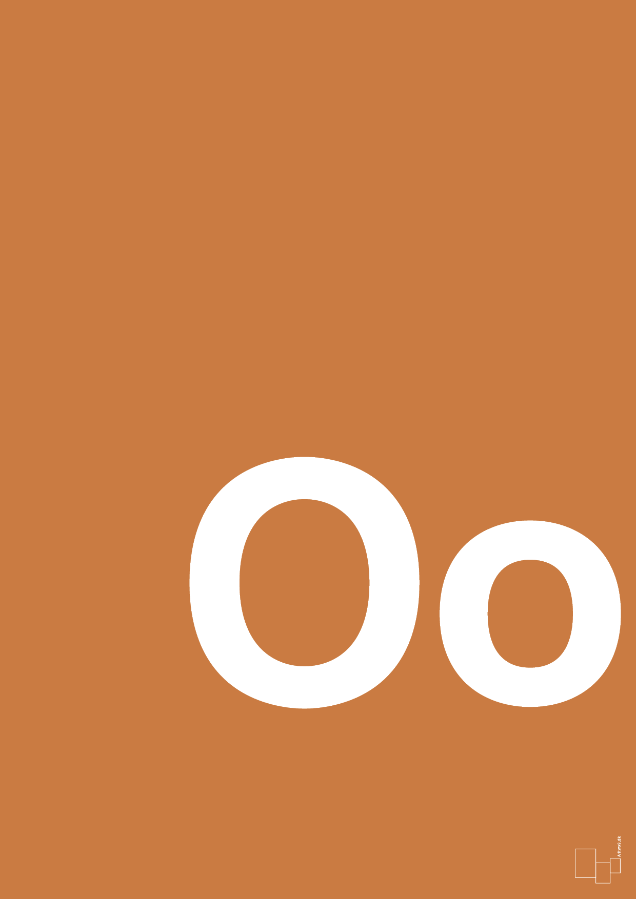 bogstav oo - Plakat med Bogstaver i Rumba Orange