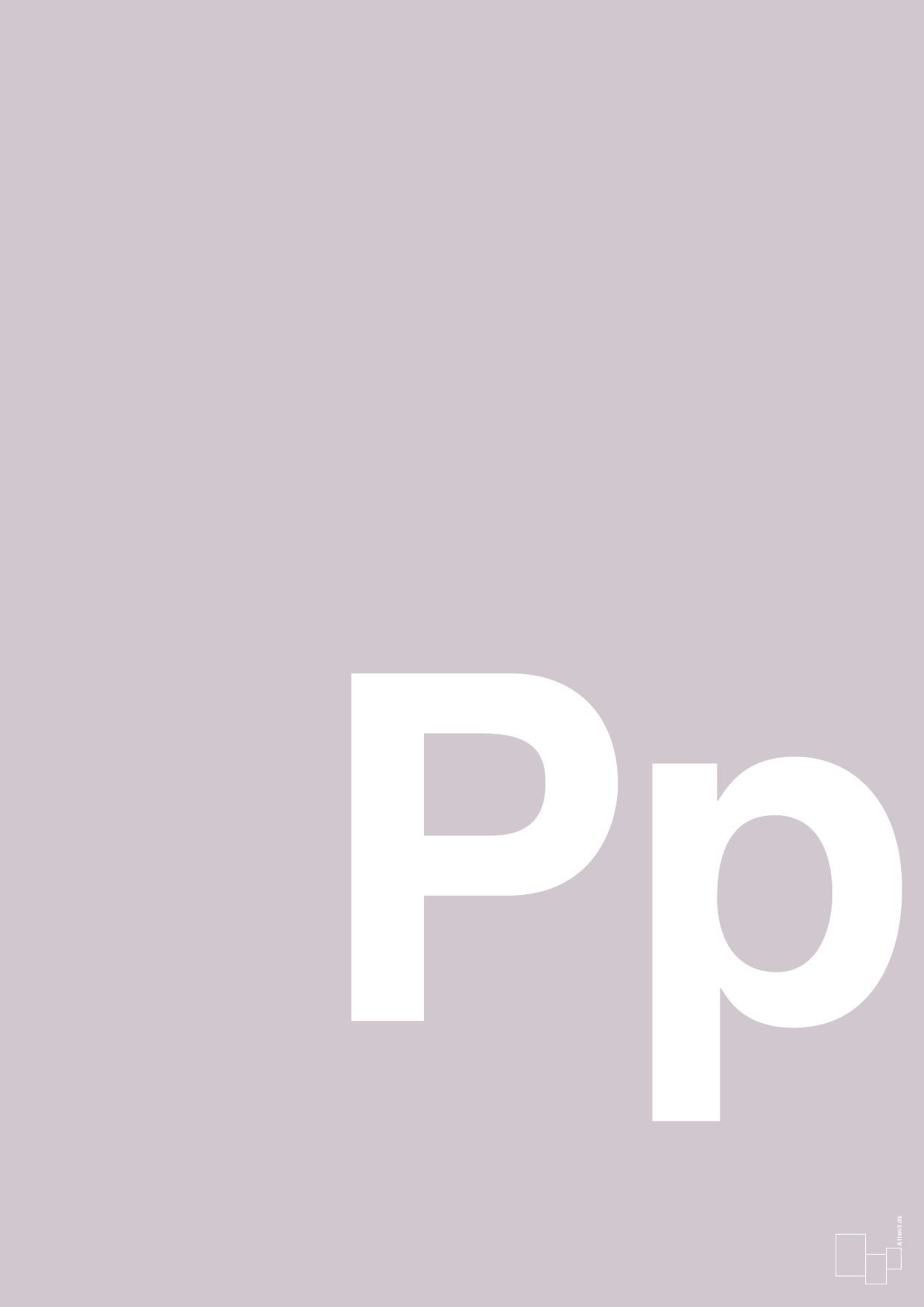 bogstav pp - Plakat med Bogstaver i Dusty Lilac