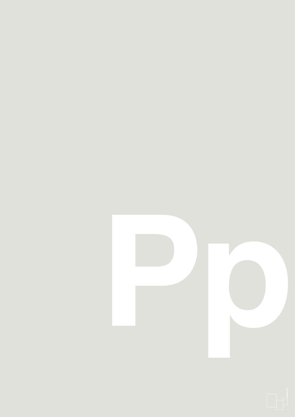 bogstav pp - Plakat med Bogstaver i Painters White