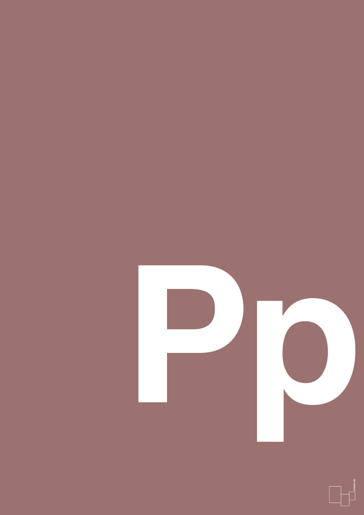 bogstav pp - Plakat med Bogstaver i Plum