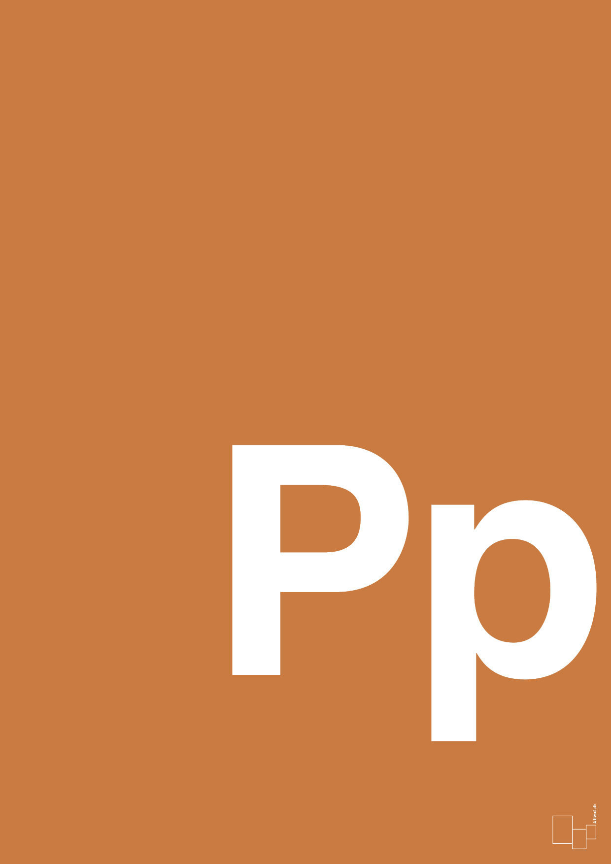 bogstav pp - Plakat med Bogstaver i Rumba Orange