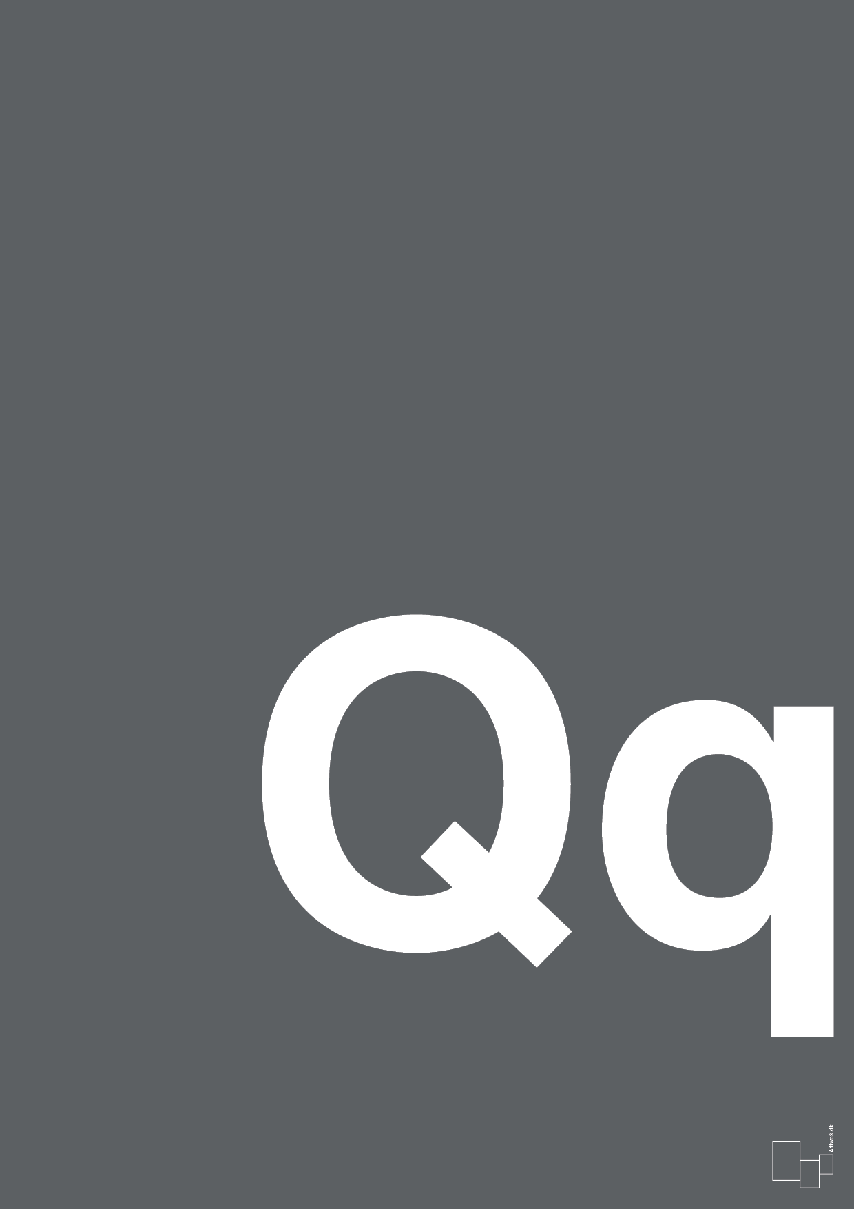 bogstav qq - Plakat med Bogstaver i Graphic Charcoal