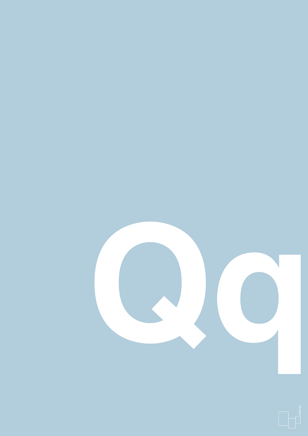 bogstav qq - Plakat med Bogstaver i Heavenly Blue
