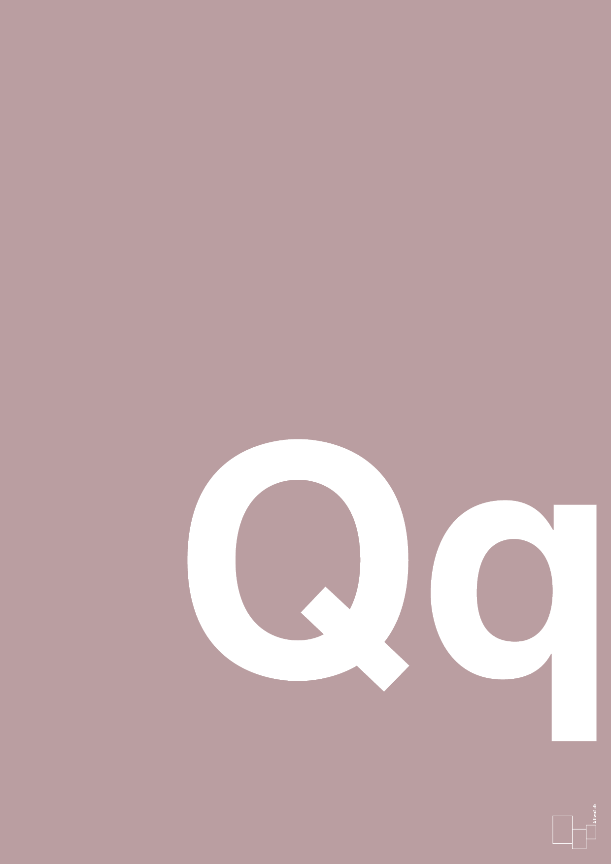 bogstav qq - Plakat med Bogstaver i Light Rose