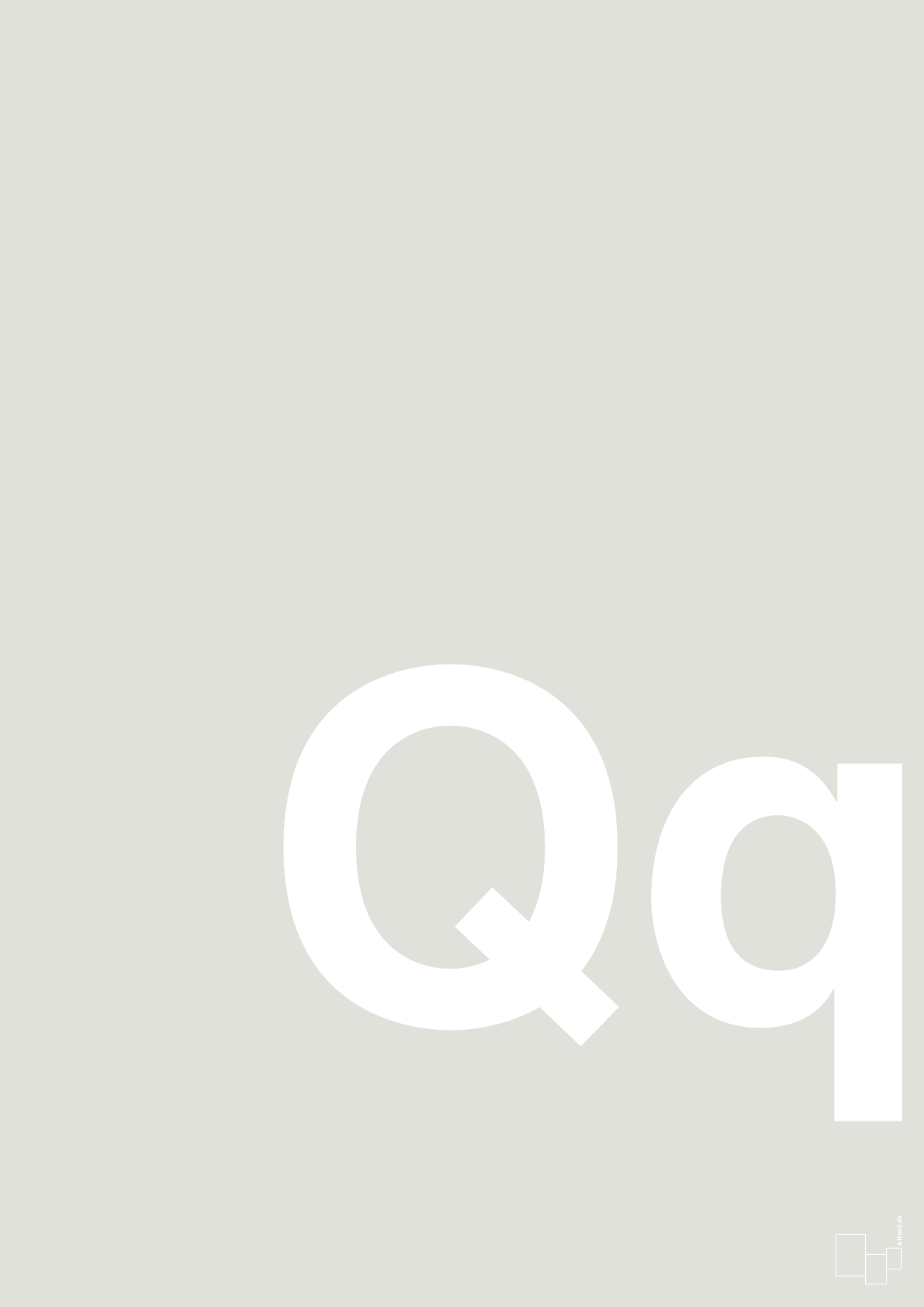 bogstav qq - Plakat med Bogstaver i Painters White