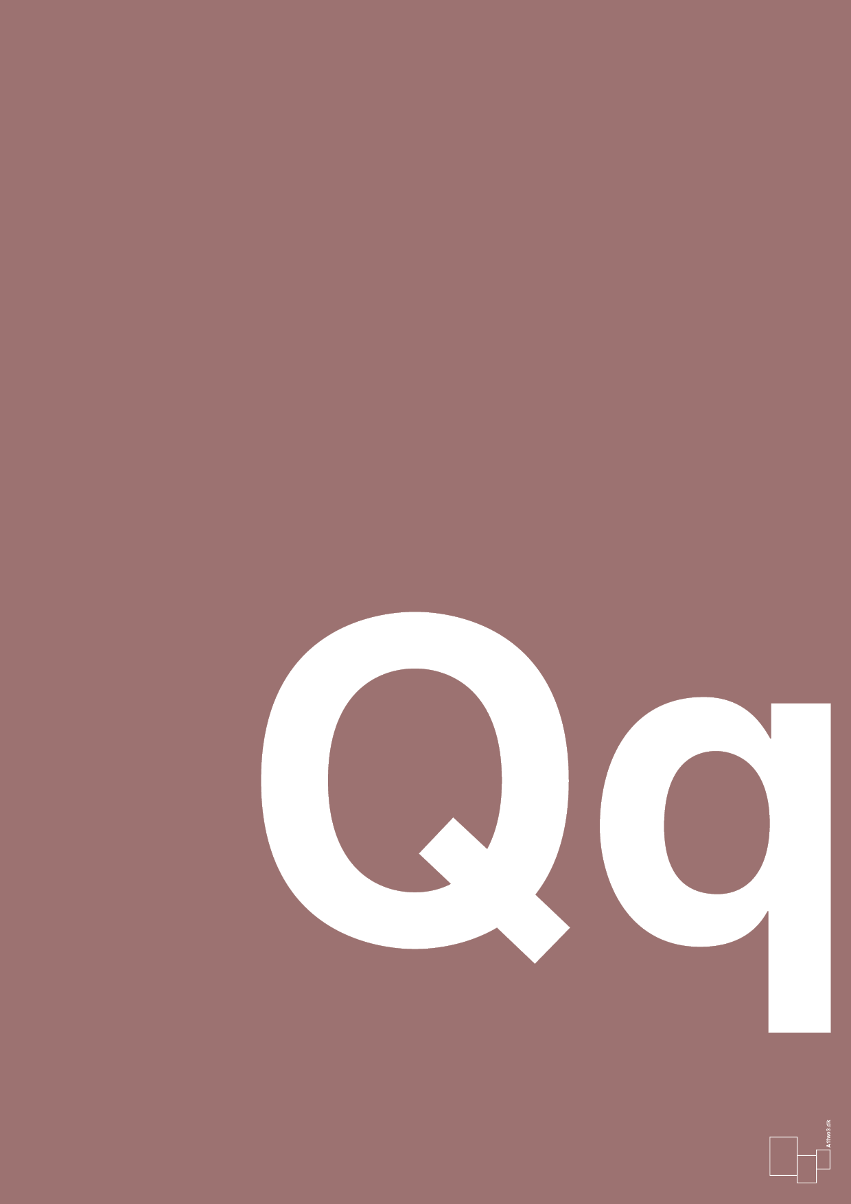 bogstav qq - Plakat med Bogstaver i Plum