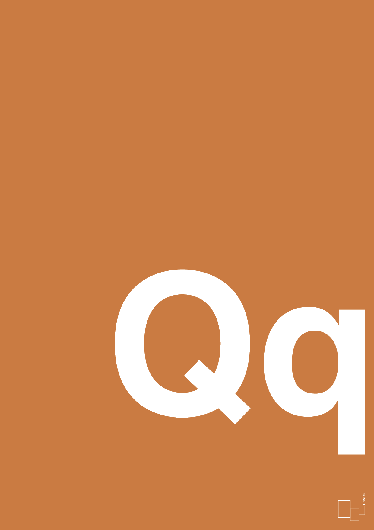 bogstav qq - Plakat med Bogstaver i Rumba Orange