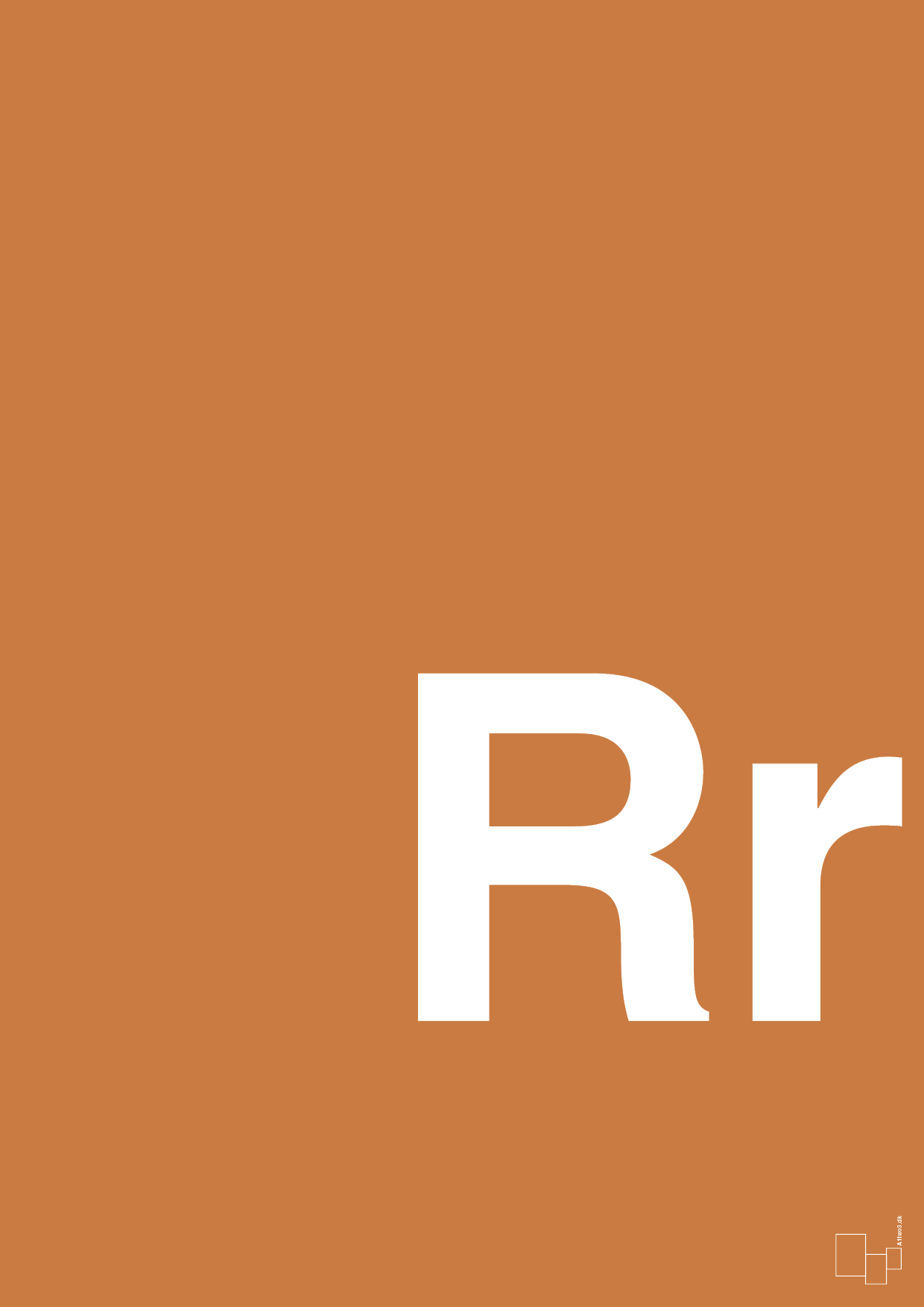 bogstav rr - Plakat med Bogstaver i Rumba Orange