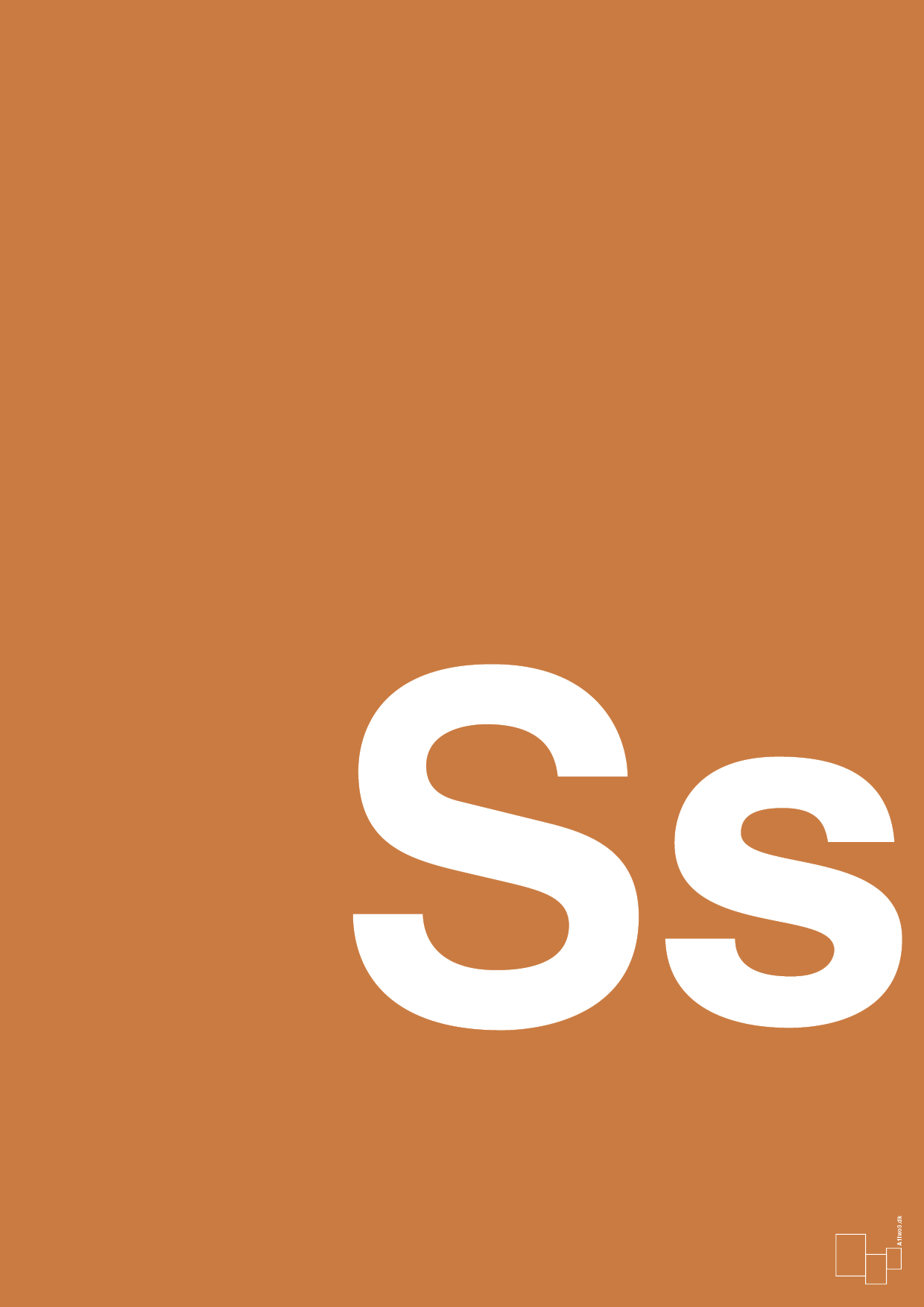 bogstav ss - Plakat med Bogstaver i Rumba Orange