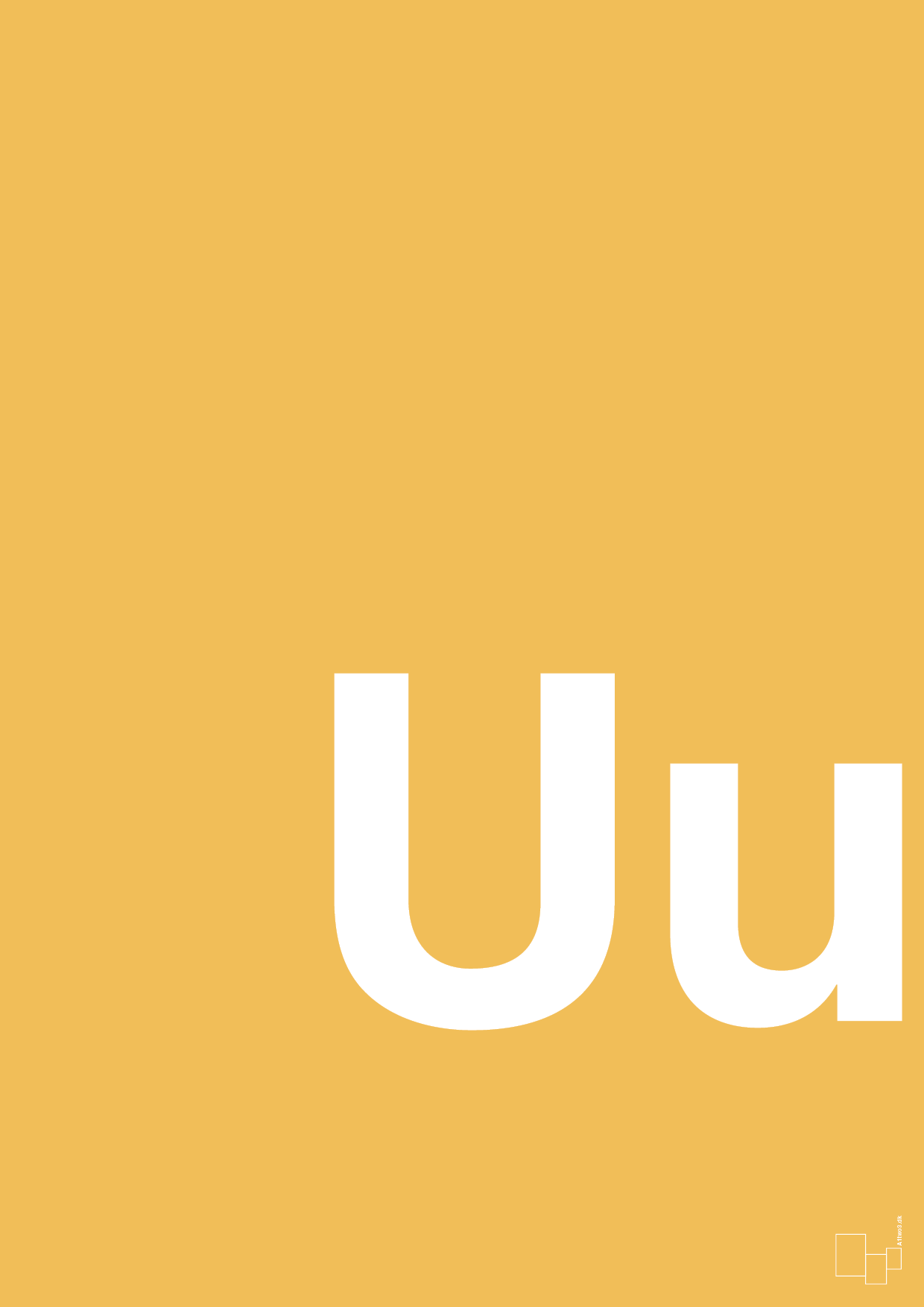 bogstav uu - Plakat med Bogstaver i Honeycomb