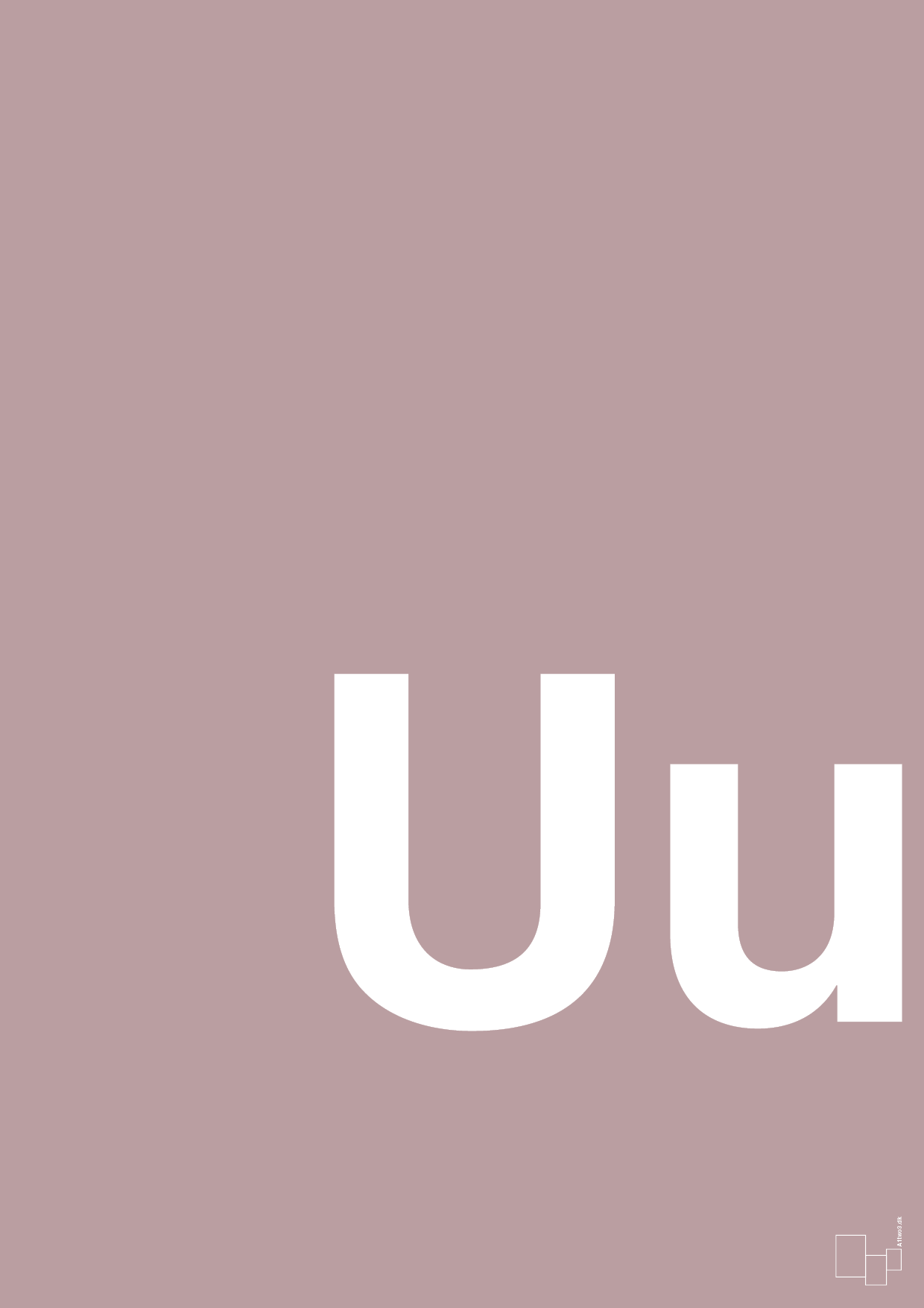 bogstav uu - Plakat med Bogstaver i Light Rose
