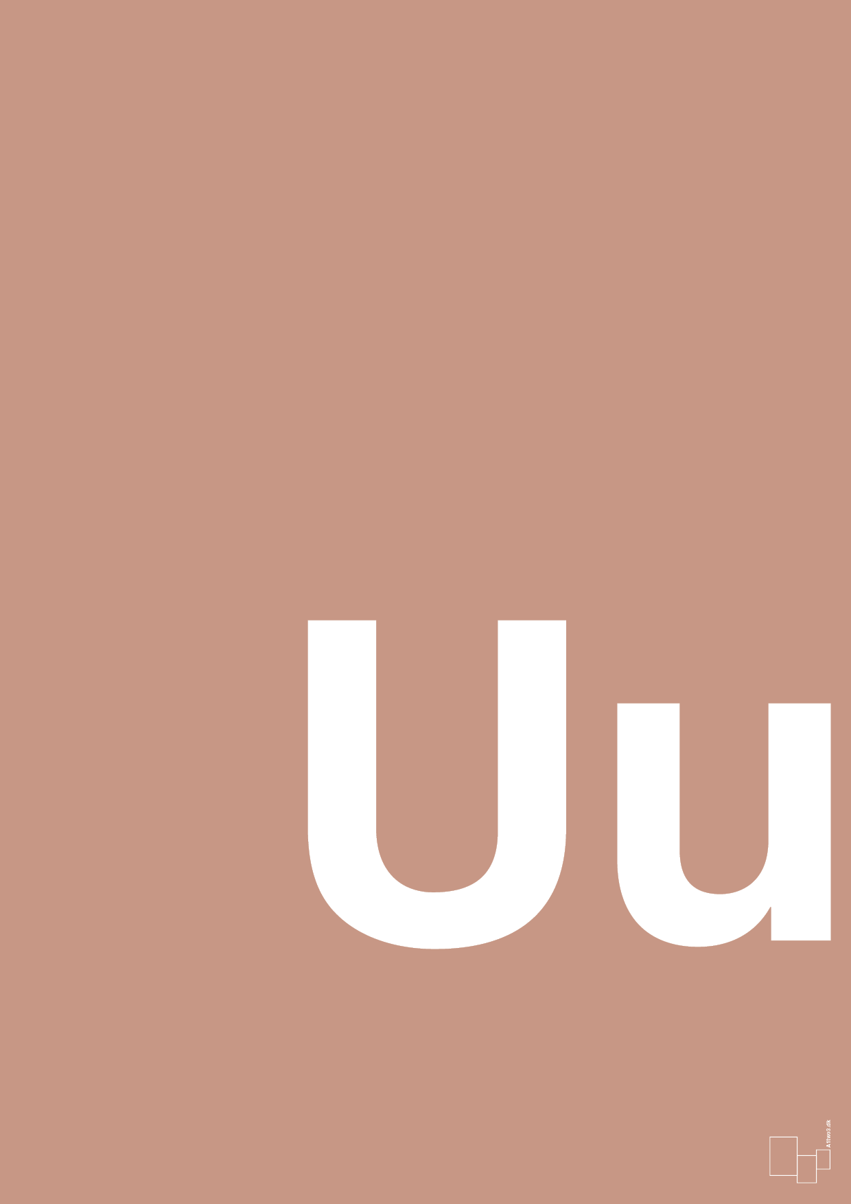 bogstav uu - Plakat med Bogstaver i Powder