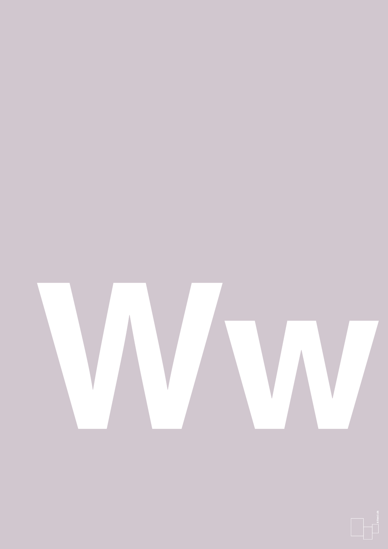 bogstav ww - Plakat med Bogstaver i Dusty Lilac