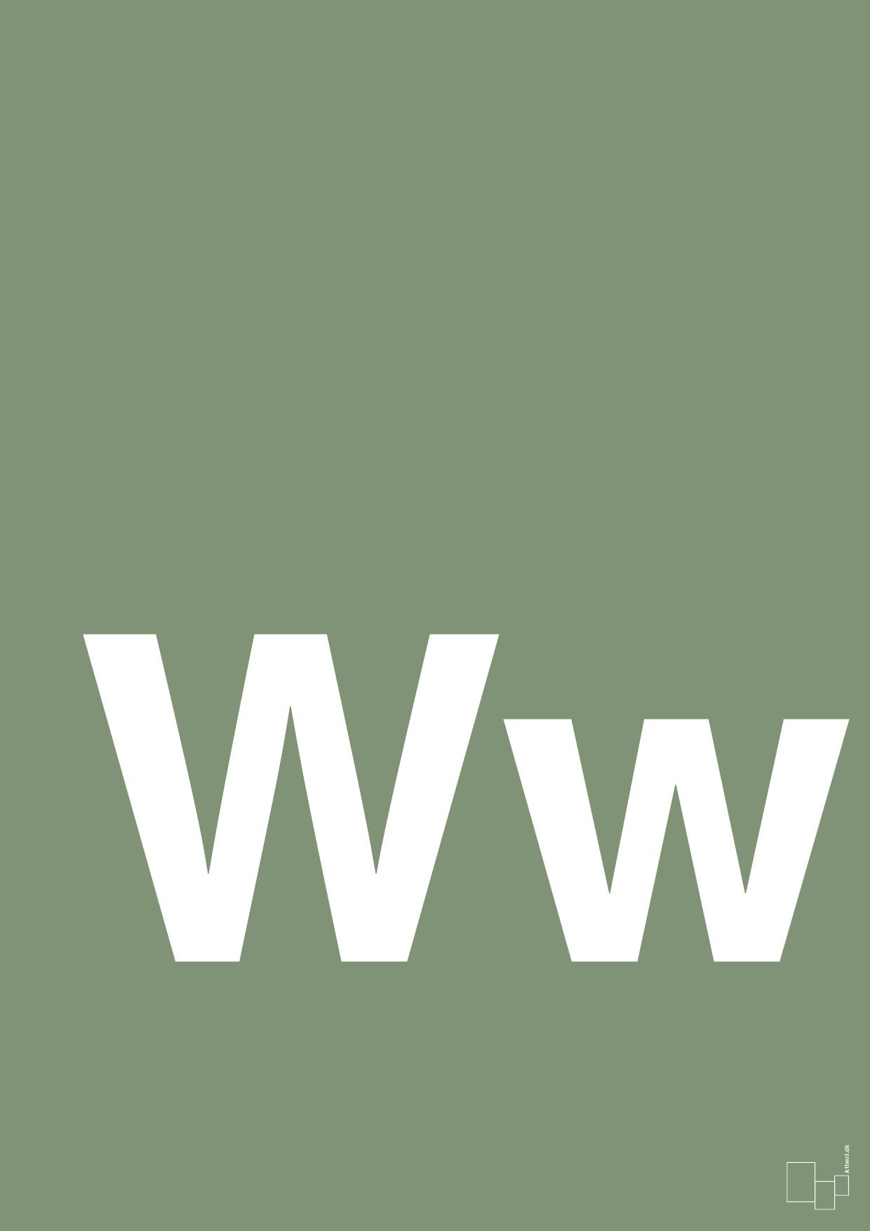 bogstav ww - Plakat med Bogstaver i Jade