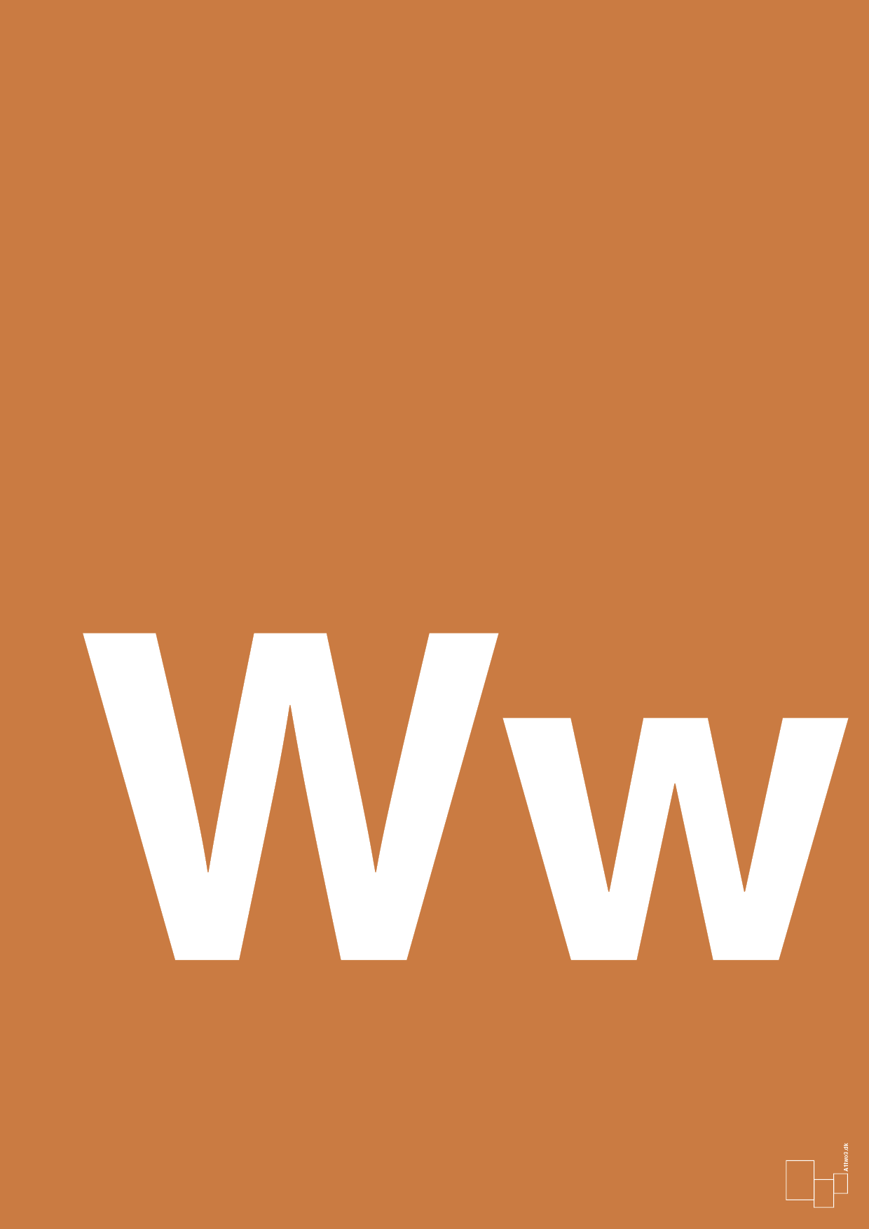 bogstav ww - Plakat med Bogstaver i Rumba Orange