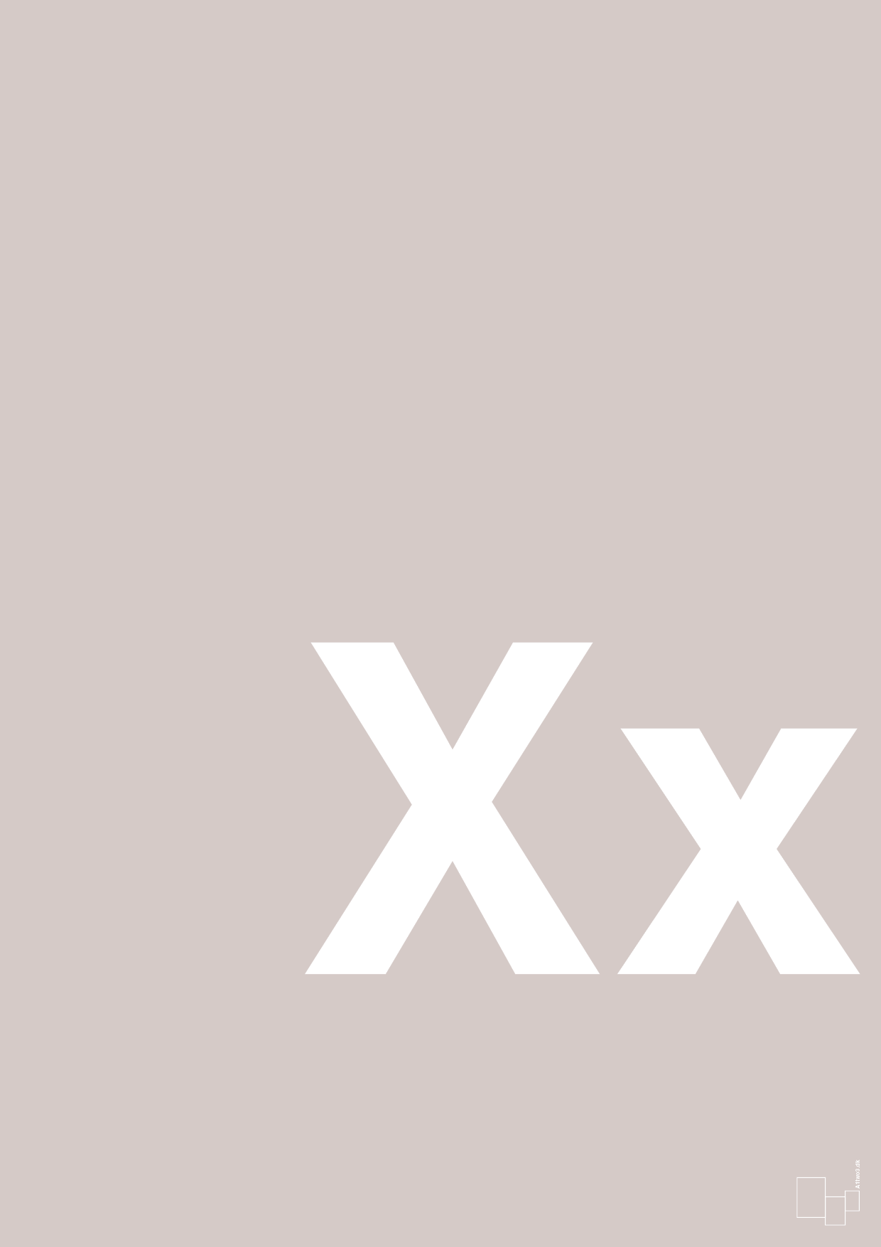 bogstav xx - Plakat med Bogstaver i Broken Beige