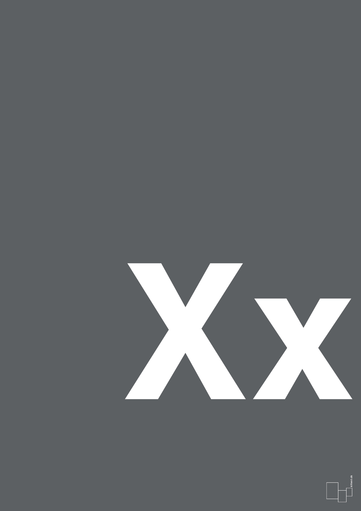 bogstav xx - Plakat med Bogstaver i Graphic Charcoal
