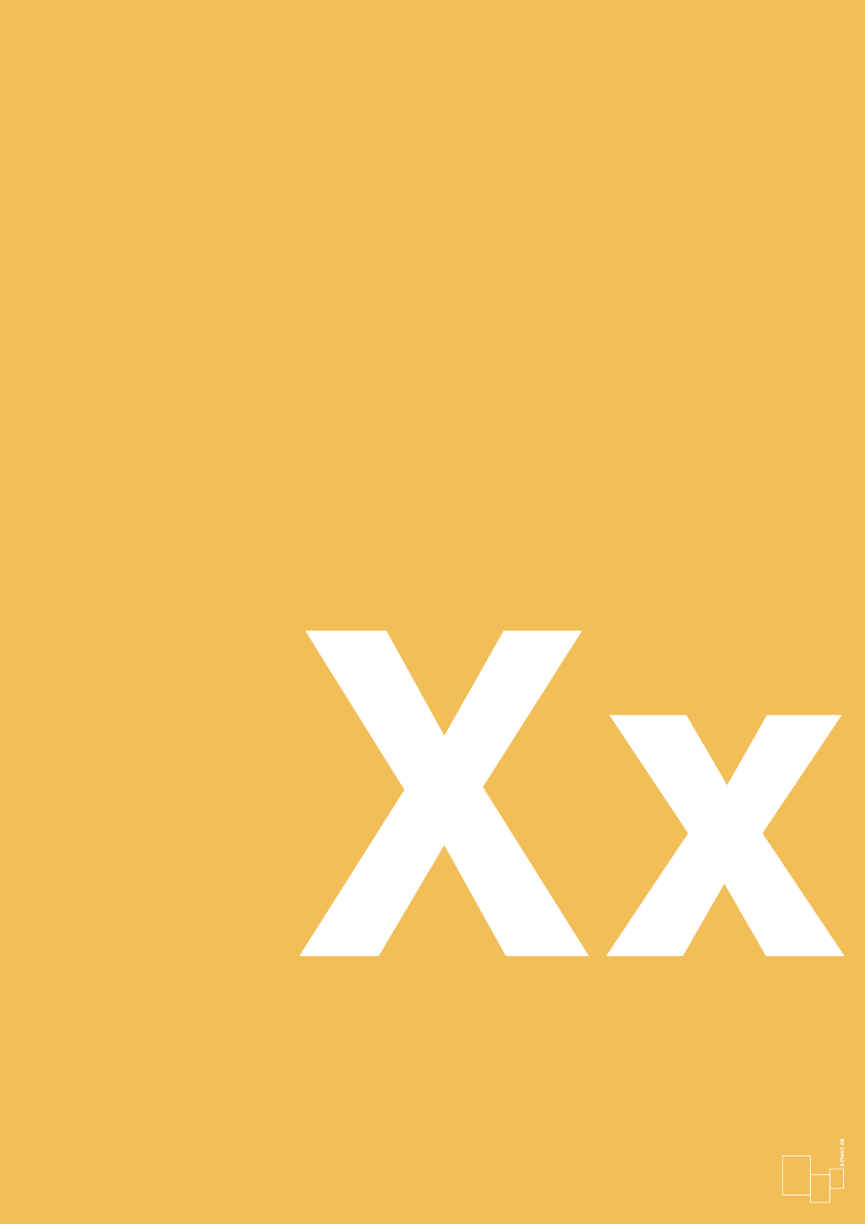 bogstav xx - Plakat med Bogstaver i Honeycomb
