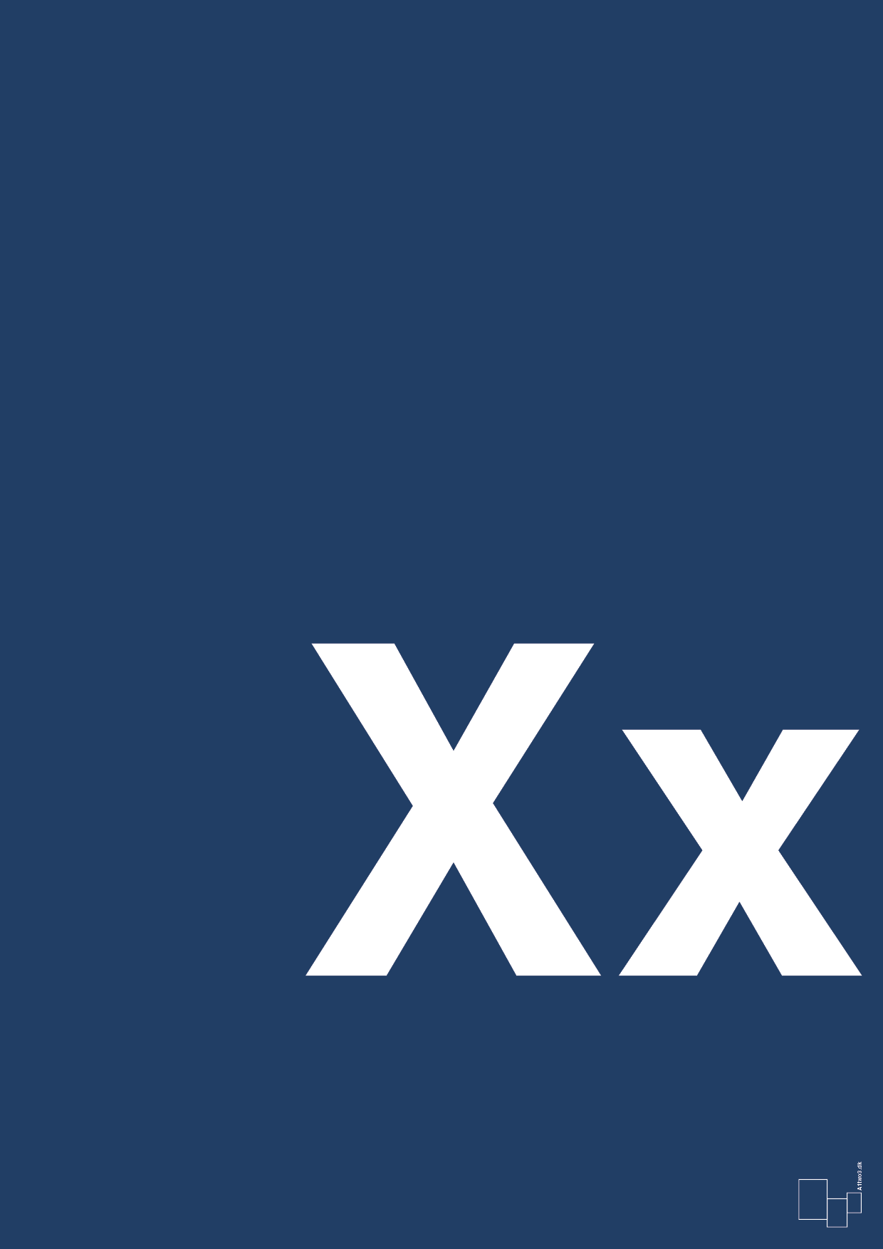 bogstav xx - Plakat med Bogstaver i Lapis Blue