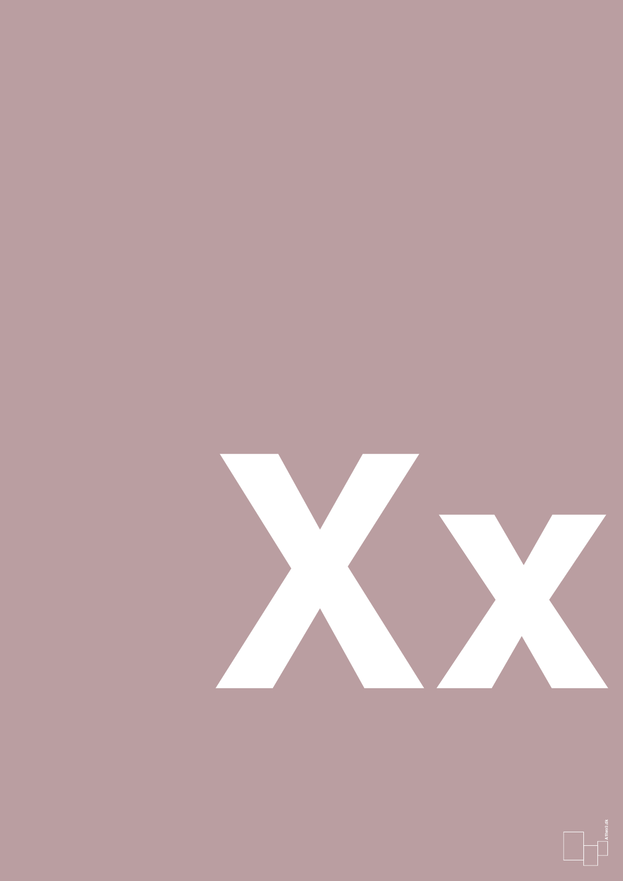 bogstav xx - Plakat med Bogstaver i Light Rose