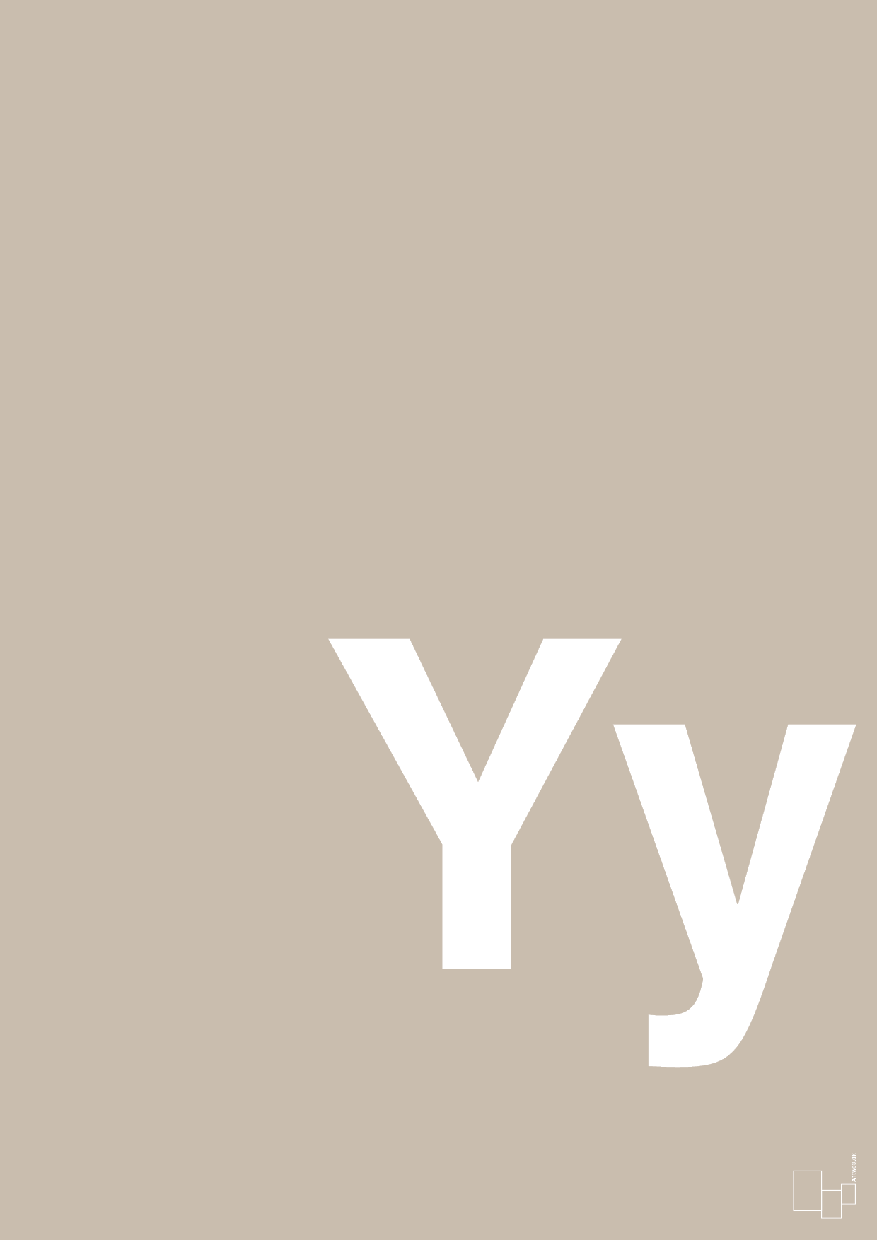 bogstav yy - Plakat med Bogstaver i Creamy Mushroom