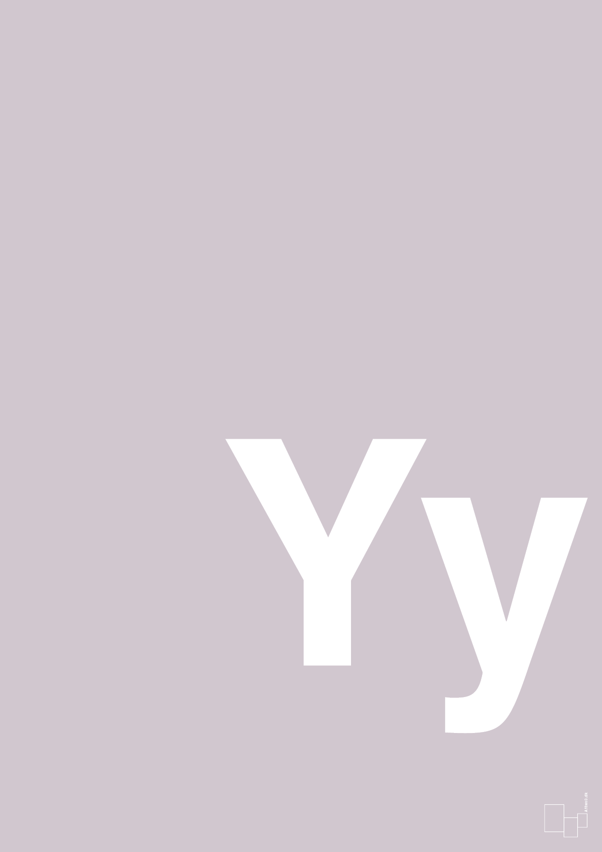bogstav yy - Plakat med Bogstaver i Dusty Lilac