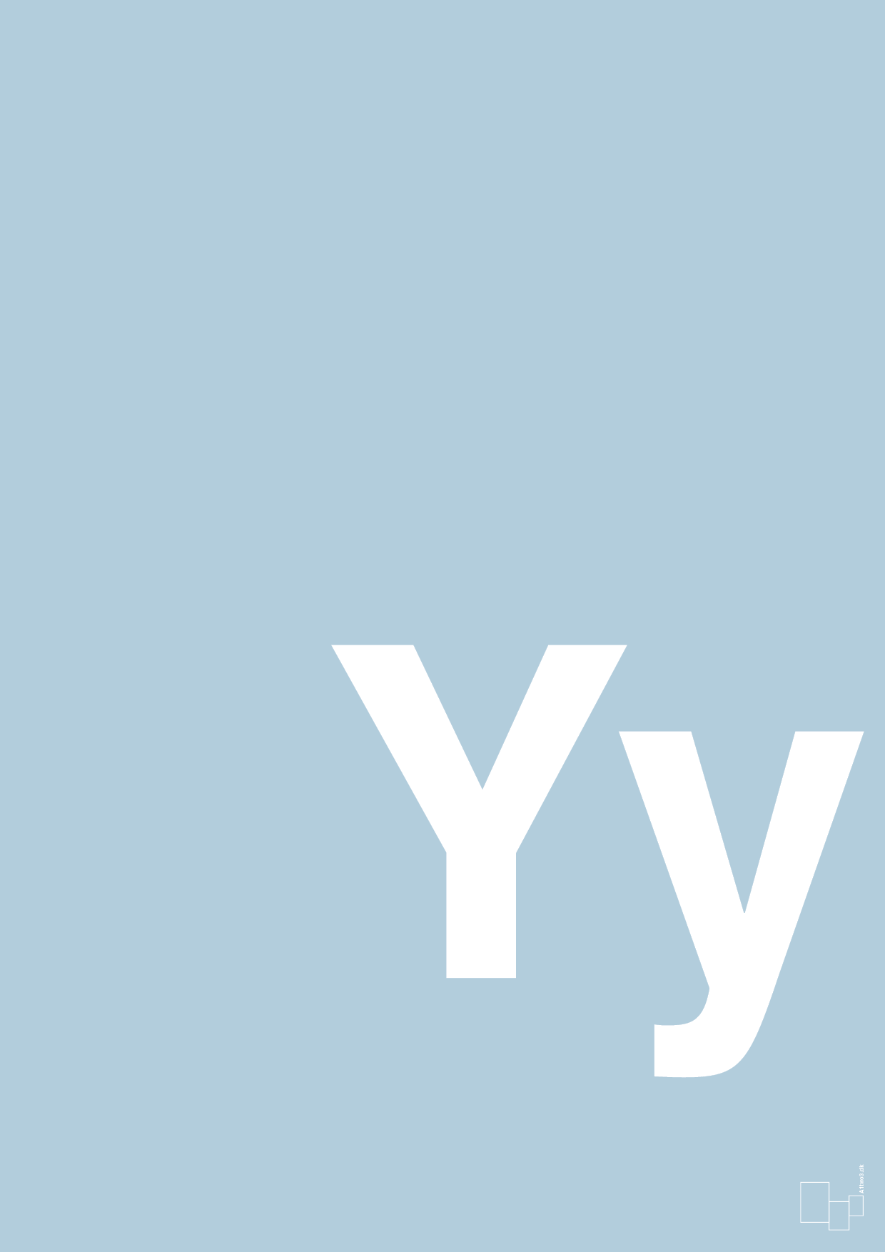 bogstav yy - Plakat med Bogstaver i Heavenly Blue