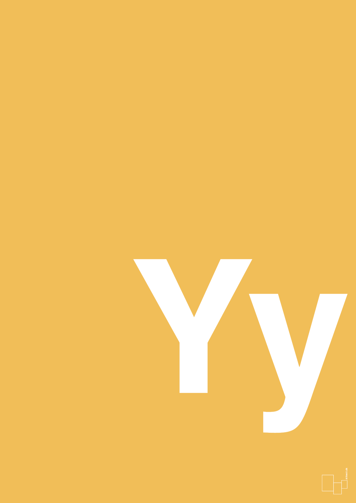 bogstav yy - Plakat med Bogstaver i Honeycomb